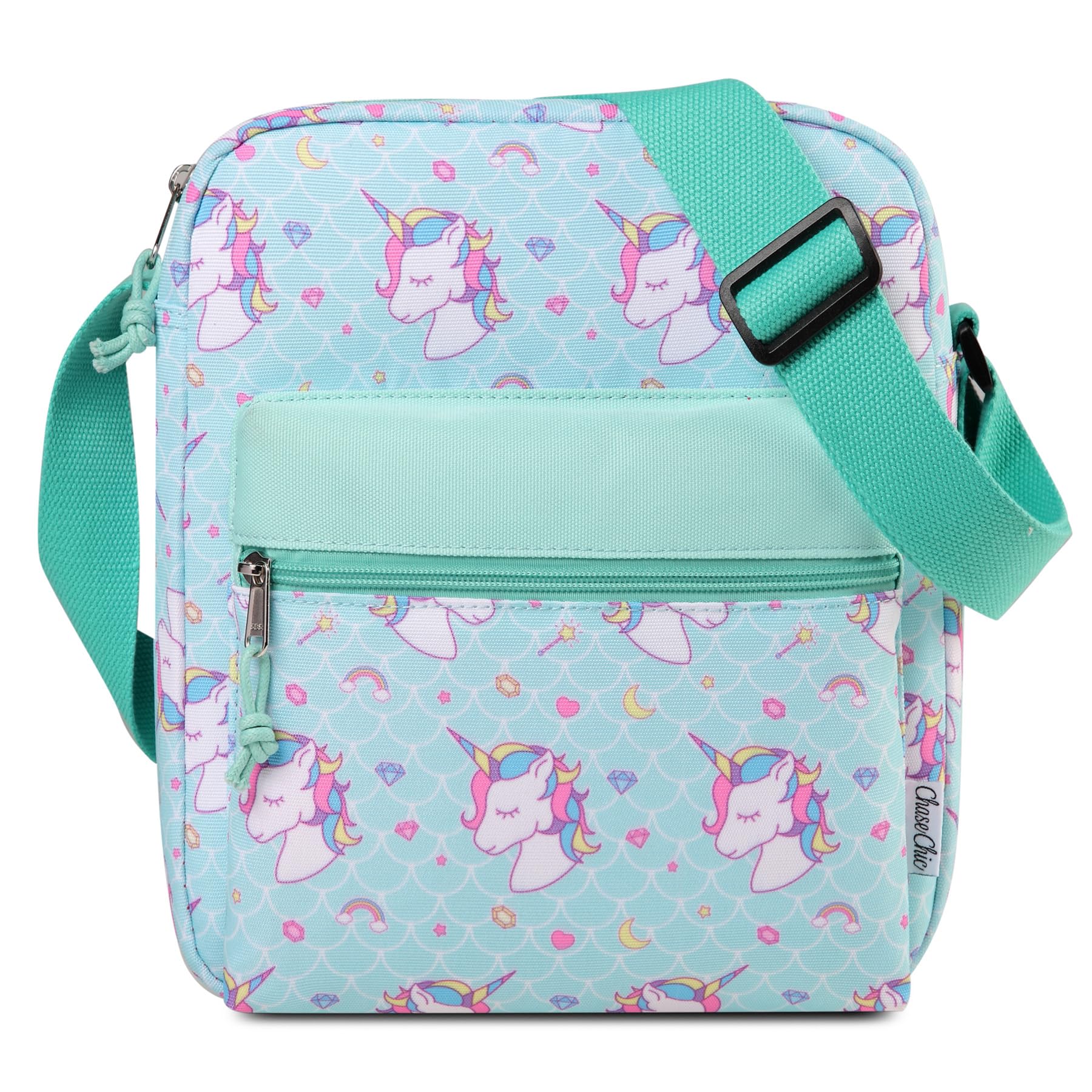 **ChaseChic Unicorn Crossbody Bag for Girls - Cute Waterproof Shoulder Purse with Bottle Holder, Book & Snack Pocket - Perfect for School, Travel & Everyday Use**