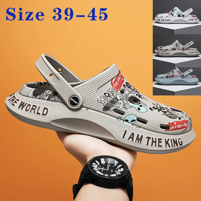 2024 Summer New Men's Outdoor Garden Clogs - Comfortable Casual Shoes & Luxury Sandals for Home, Beach, and Travel - Soft Slippers Sizes 39-45 | Perfect for Relaxation, Lounging, and Light Walking