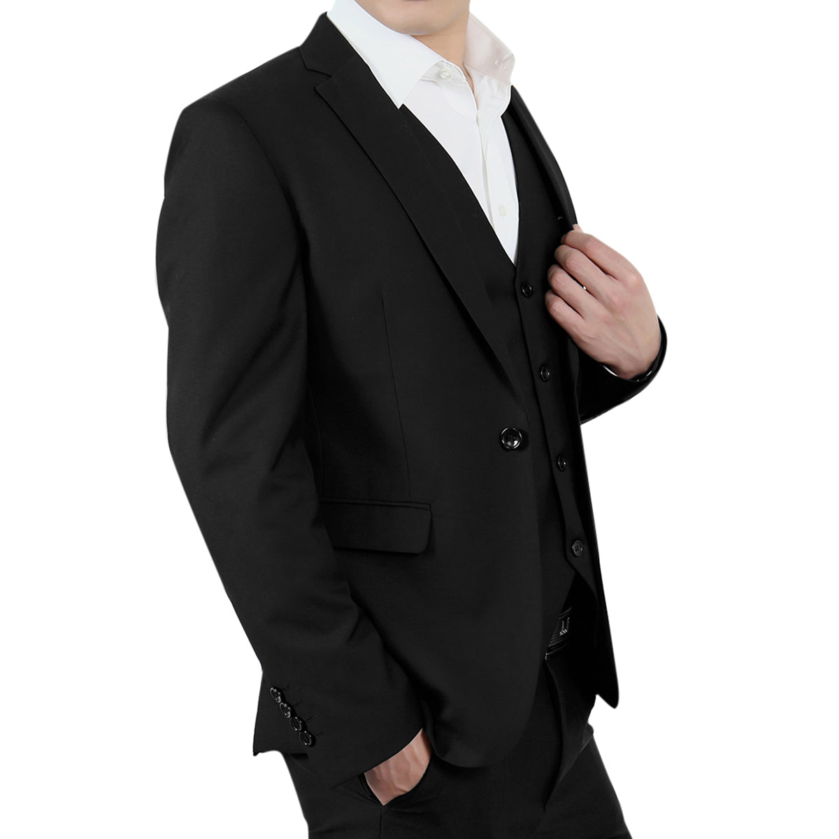 Black Slim Fit Casual Blazer for Men - Business Formal Jacket with Notch Lapel | Perfect for Office Wear, Business Meetings & Smart Casual Outfits