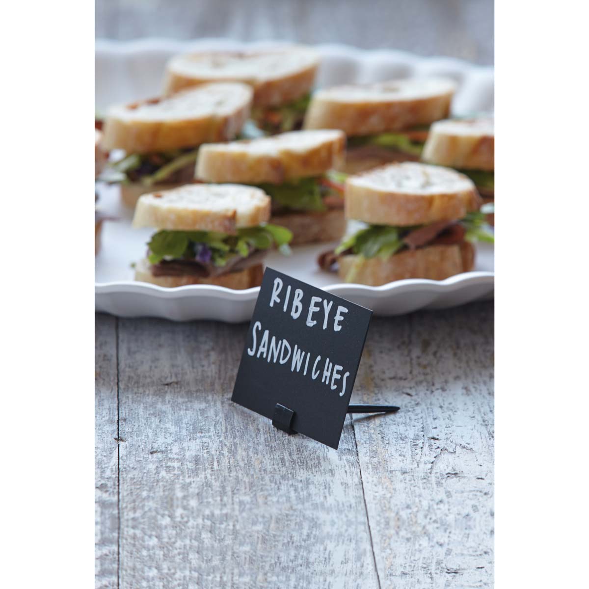American Metalcraft TAGHLDBL Mini Chalkboard Card Holders - Pack of 20 for Restaurant Menu Displays, Retail Pricing Signs & Party Table Place Cards