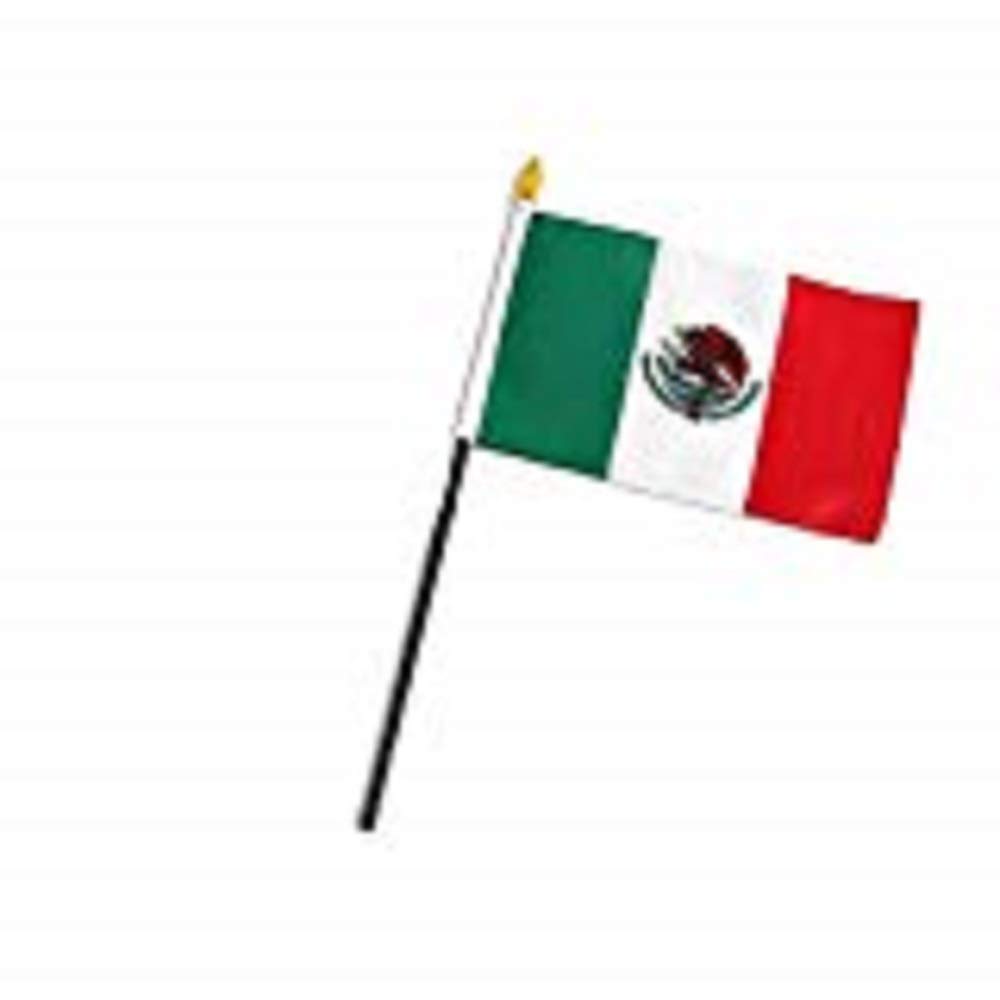 Mexico 4x6 Inch Mini Desk Stick Flags - Set of 3 Small Handheld Flags Without Base - Perfect for Office Decor, Classroom Learning, International Events & World Cup Celebrations