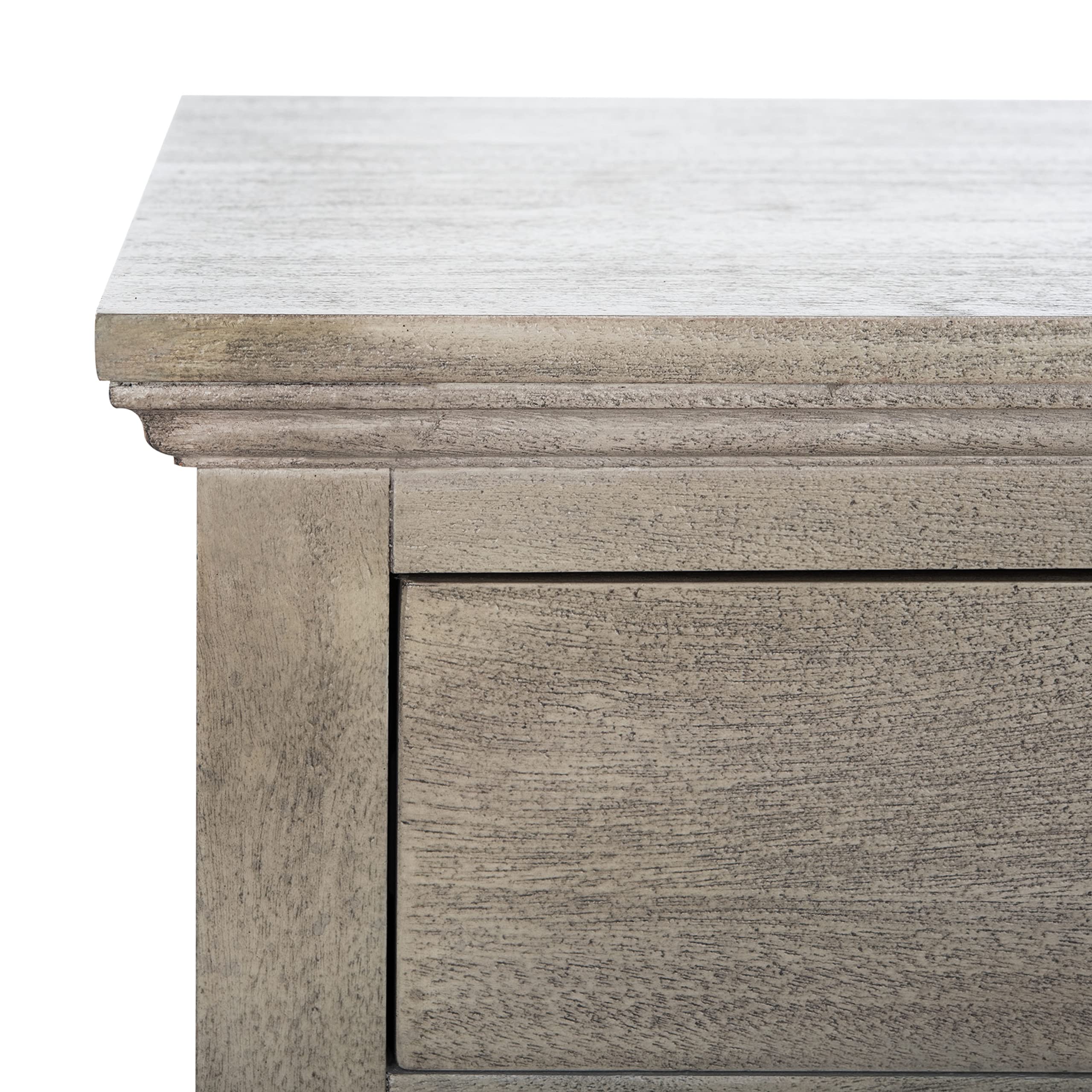 SAFAVIEH Couture Home Collection Lisabet Light Grey Wood Nightstand with 1 Drawer & 1 Shelf - Fully Assembled Bedside Table for Bedroom, Living Room, or Office