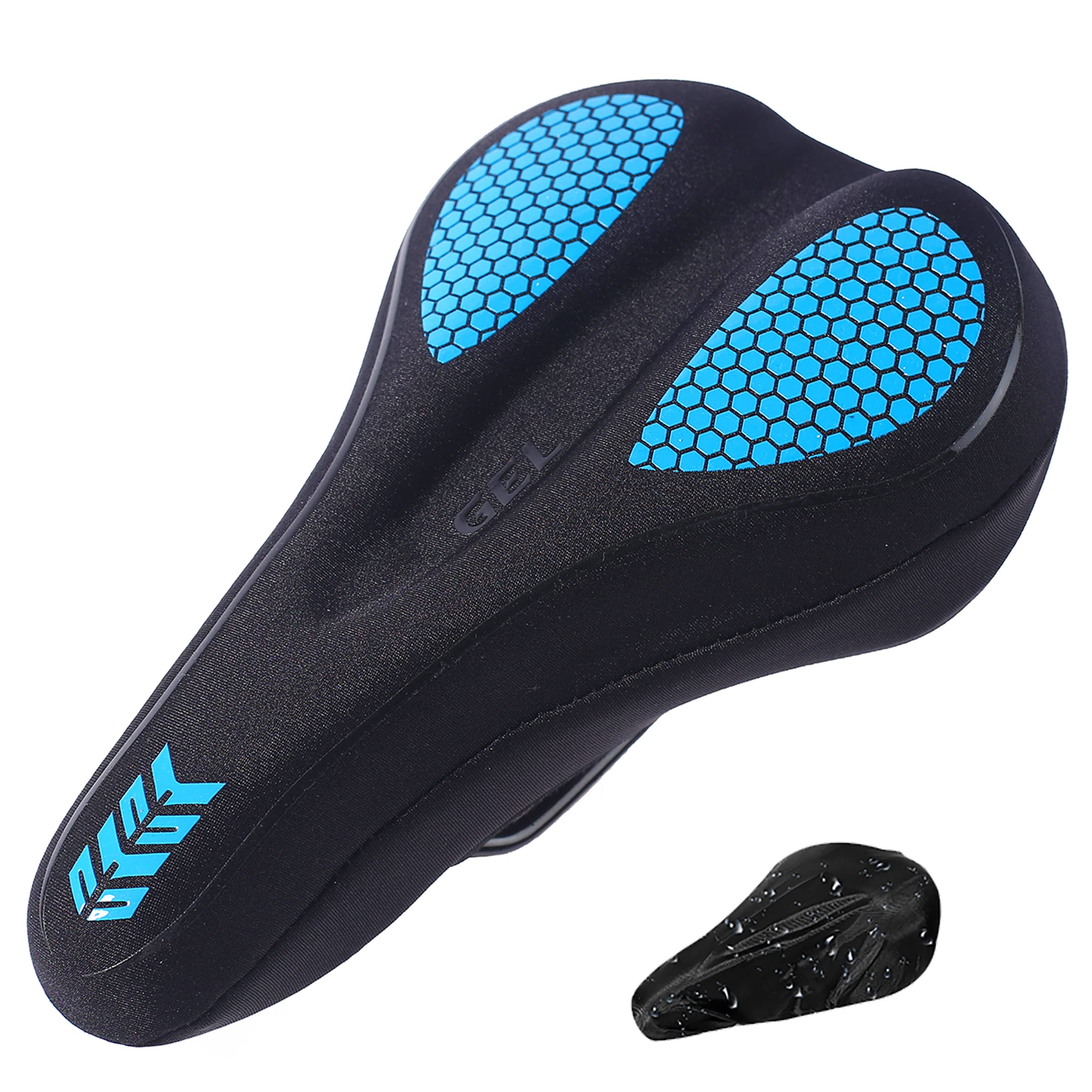 Premium DEERU Gel Bike Seat Cover (11x7.5 inch) - Comfortable Bicycle Saddle Pad with Extra Gel Cushion - Water & Dust Resistant Bike Seat Cover for Narrow Seats - Perfect for Long Rides, Commuting & Cycling Comfort