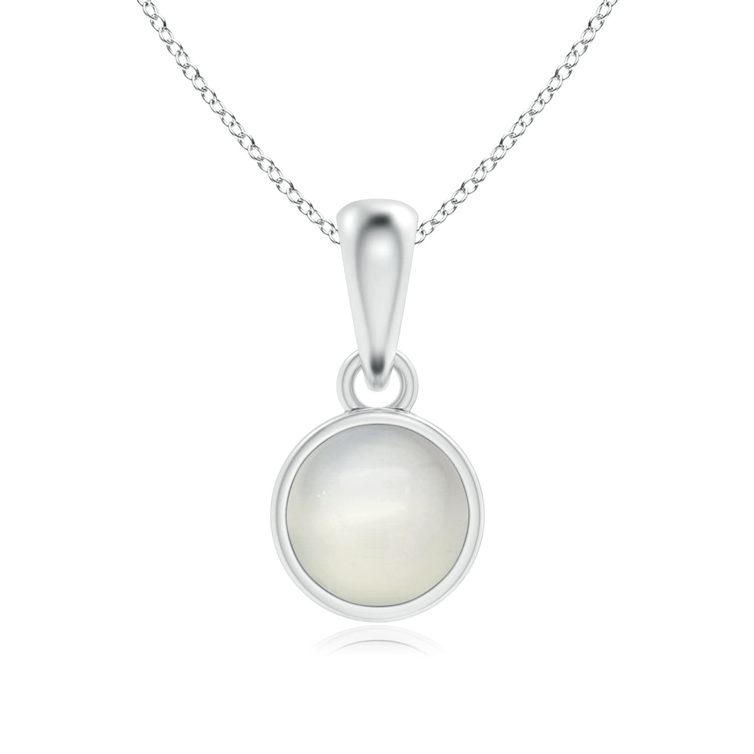 Angara Natural Moonstone Solitaire Pendant Necklace for Women in 14K Solid Gold | Elegant Birthstone Jewelry for Birthday, Engagement, Anniversary & Wedding Gifts | Perfect for Everyday Wear, Date Nights & Special Occasions