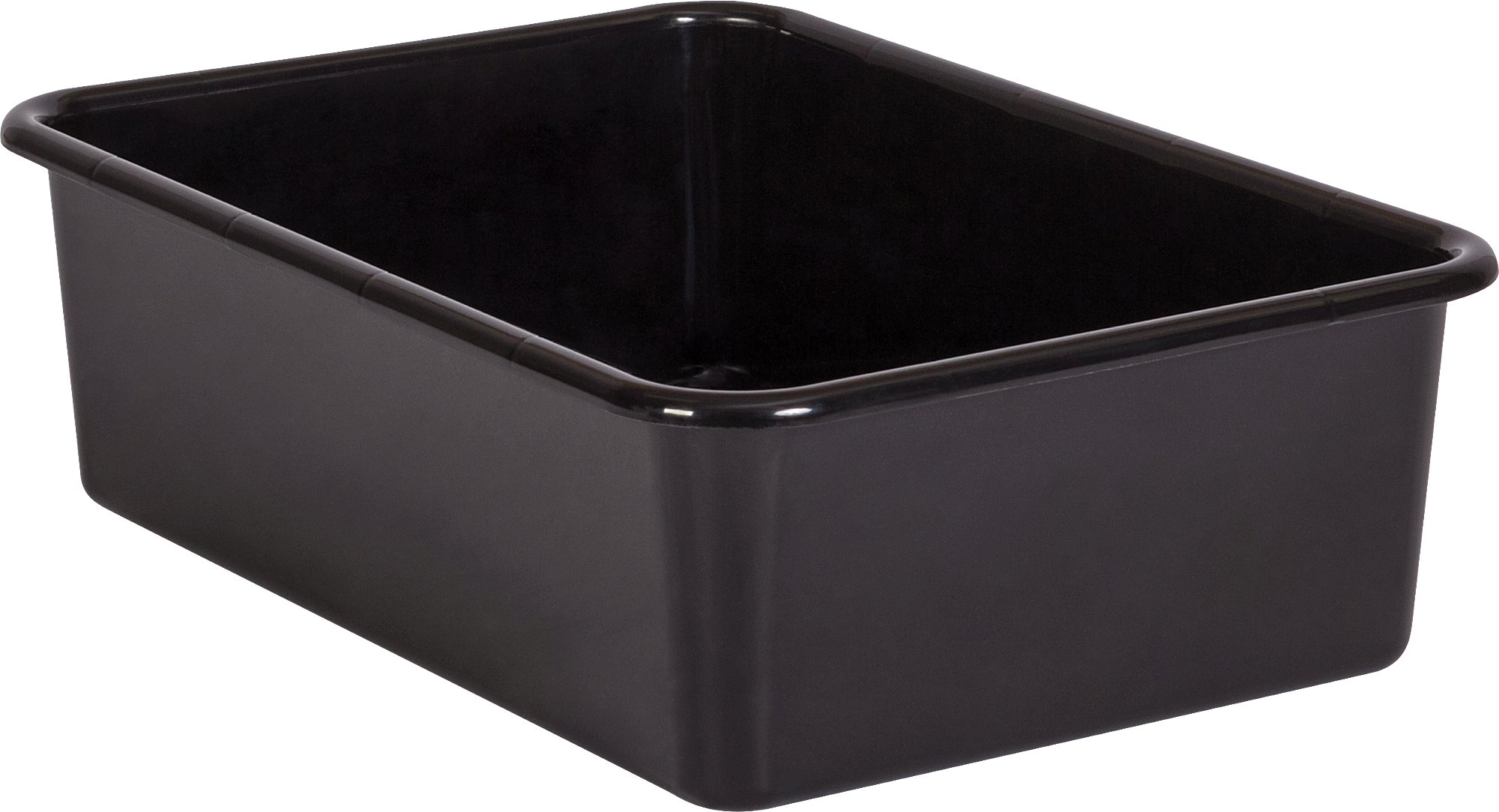 Large Black Plastic Storage Bin - Durable Organizer for Home, Garage & Office - Perfect for Toys, Clothes & Supplies Storage