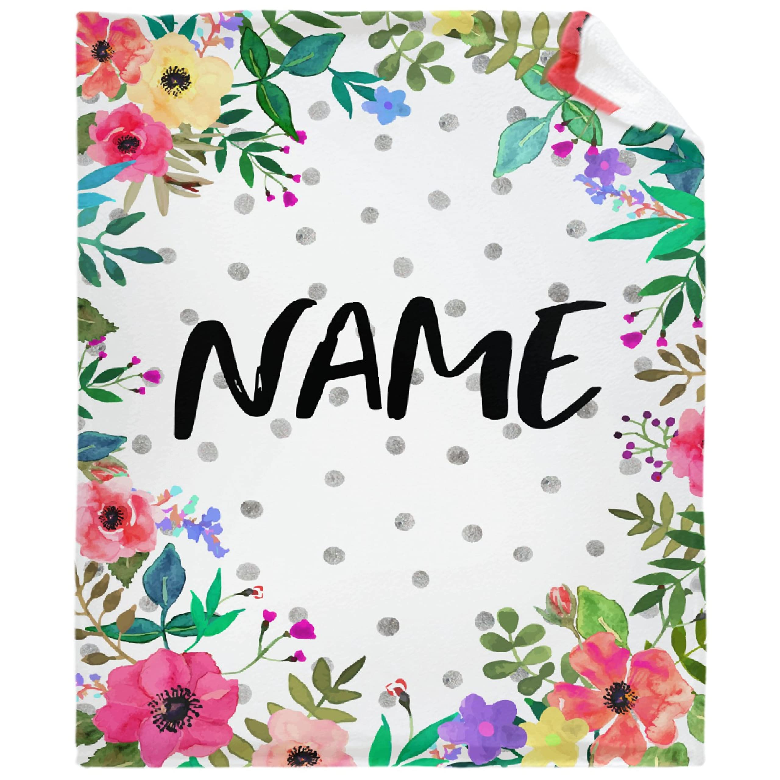 Personalized Baby Blankets for Girls & Boys - Custom Name Baby Blanket Gift Set | Soft Cozy Fleece Throw Blanket for Newborns | Cute Floral Design | XL Size for Nursery, Crib & Family Cuddles | Perfect Baby Shower Gift & Keepsake
