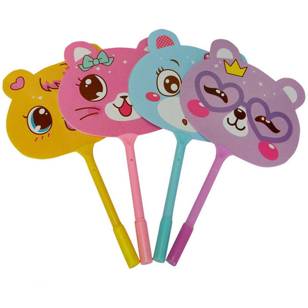 Cute Cartoon Animal Hand Fan Gel Pen Set - 6PCS Creative Ballpoint Pens for Office, School & Art Supplies | Perfect for Note Taking, Journaling & Gift Giving