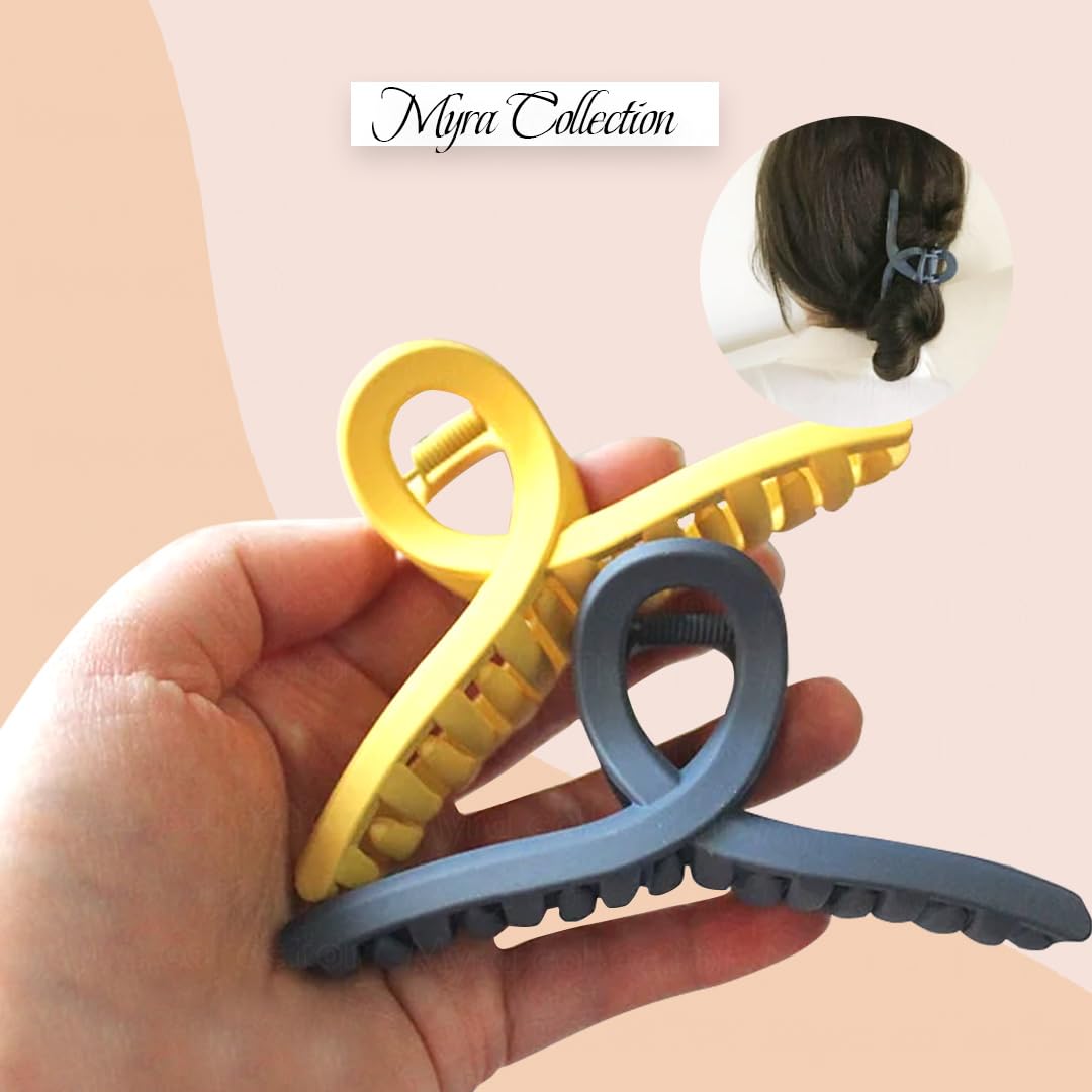 Myra Collection 5-Piece Large Hair Claw Clips - Simple & Elegant Hair Accessories for Women & Girls - Perfect for Updos, Ponytails and Everyday Hairstyles