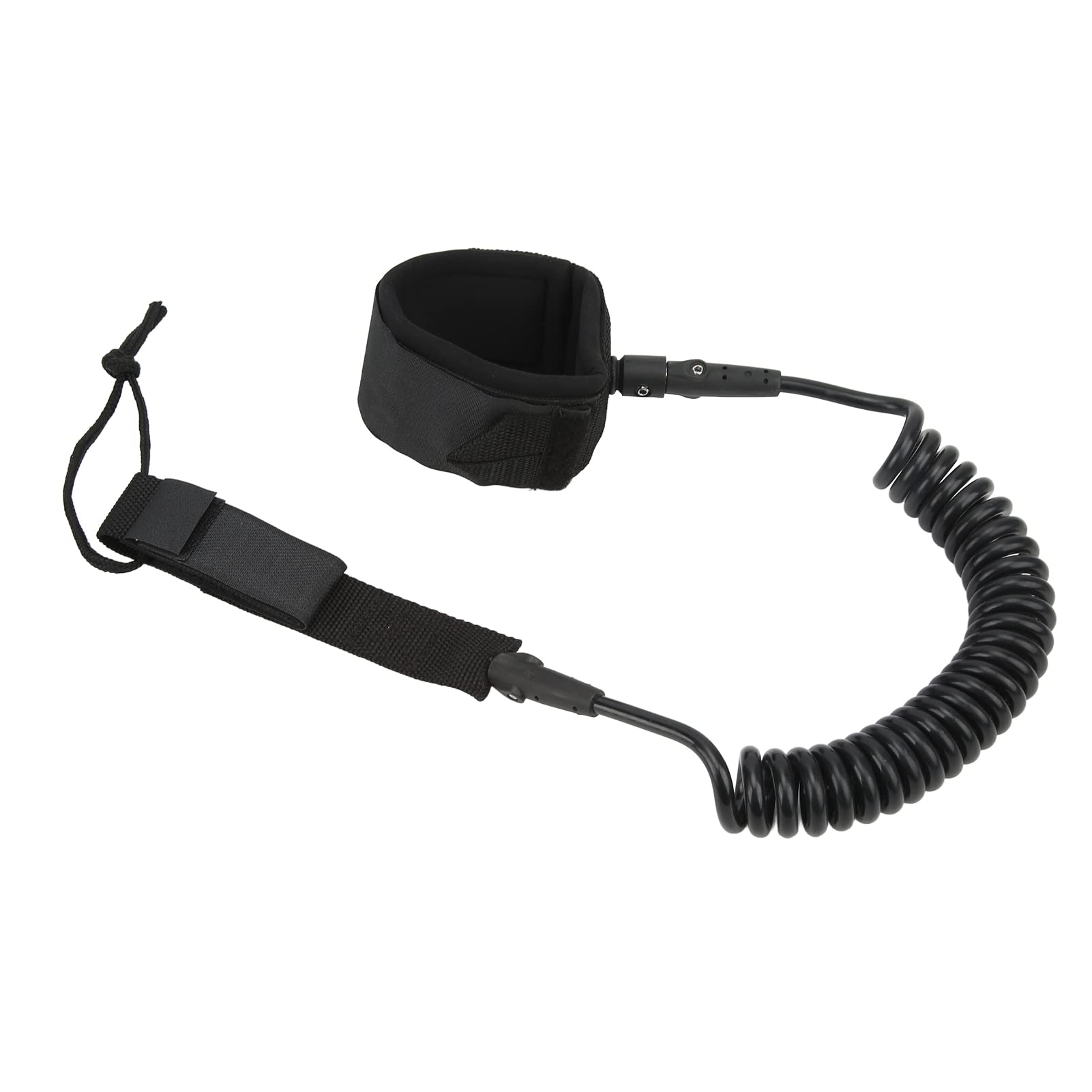 Premium Black TPU High Elasticity Coiled Surfboard Leash for Shortboards - Durable Surfing Leg Rope for Wave Riding & Water Sports - Ideal for Surfers, Paddleboarding & Beach Activities
