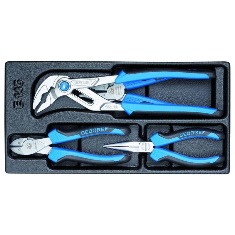 Gedore 6614650 Professional Pliers Set - 1/3 ES ES Tool Module for Automotive Repair, Electrical Work & DIY Projects