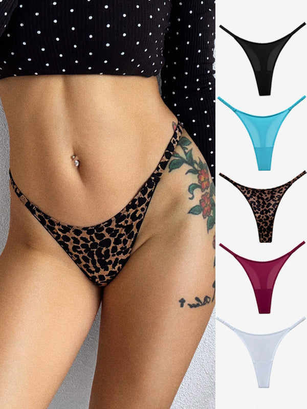 ZASUWA Women's Sexy Solid Color Print T-Back Panties - Comfortable Lingerie for Date Night & Special Occasions