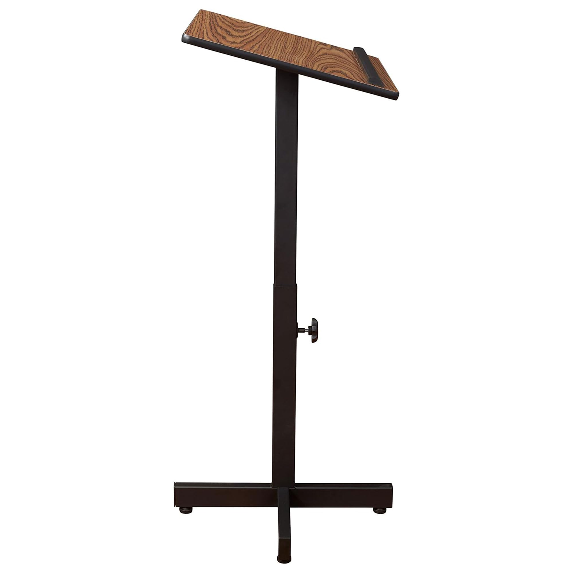 Oklahoma Sound Portable Adjustable Height Lectern Stand - 16x20 Inch Reading Surface with Book & Paper Stop - Medium Oak Finish for Church, Classroom & Public Speaking Events