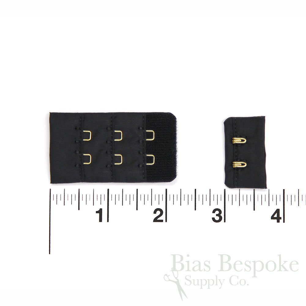 5-Pack AVA Nylon White Bra Hook & Eye Fasteners with Gold Hooks - Italian Made for Lingerie, Swimwear & Sewing Projects