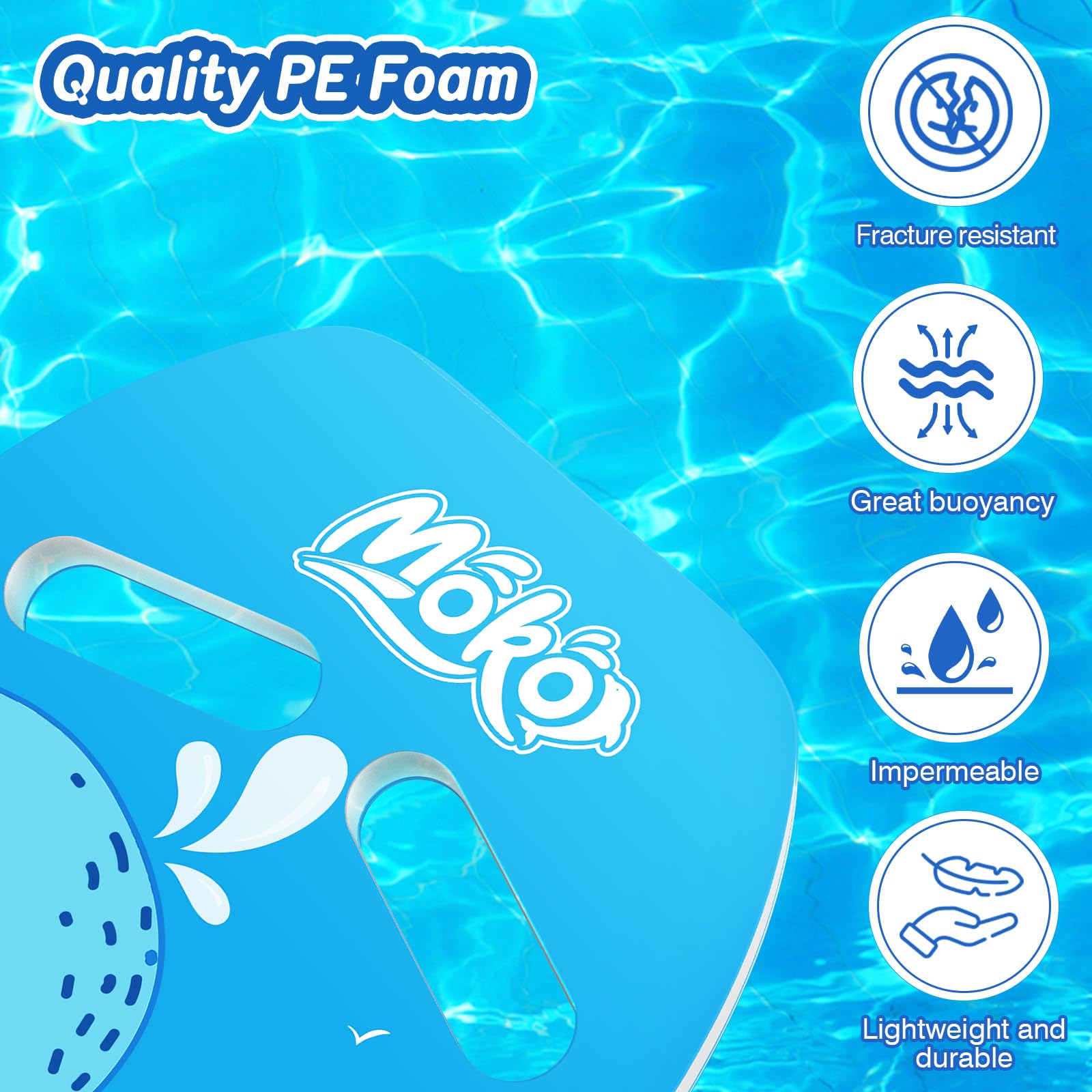 MoKo Swim Kickboard for Kids - Cartoon Swimming Training Kick Board, Pool Exercise Equipment to Improve Natural Swimming Position - Perfect for Swim Lessons, Water Aerobics & Family Fun