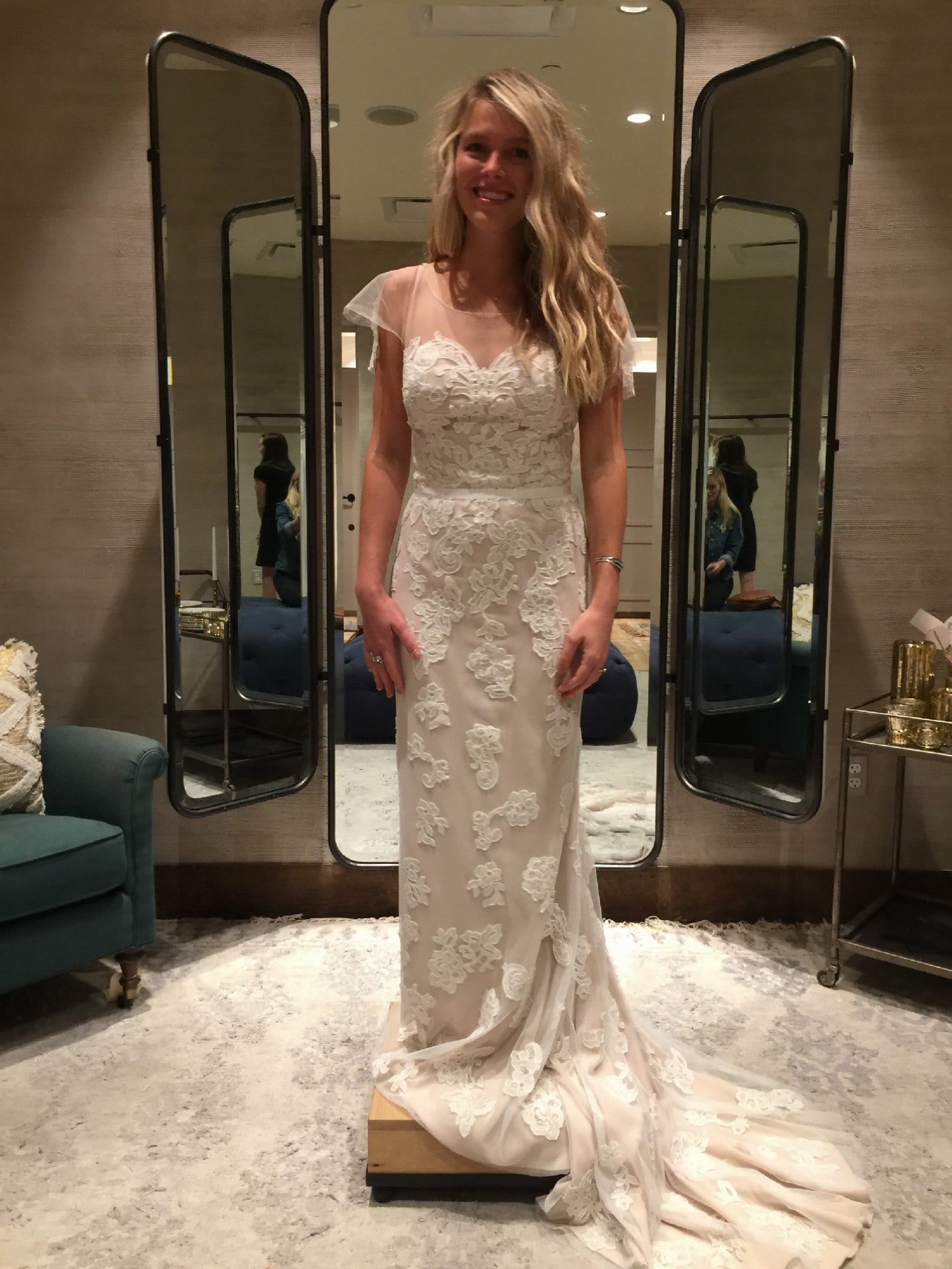 BHLDN Willowby Sierra Gown - Elegant Lace Wedding Dress for Bride, Perfect for Beach, Garden & Outdoor Ceremonies