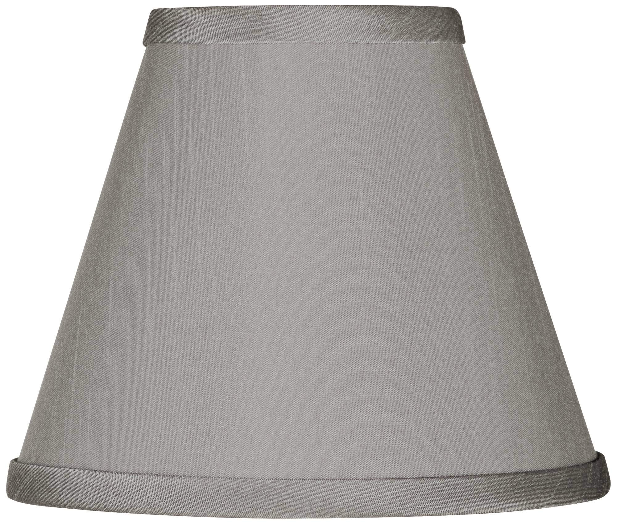 Set of 4 Gray Textured Faux Silk Empire Lamp Shades - 3