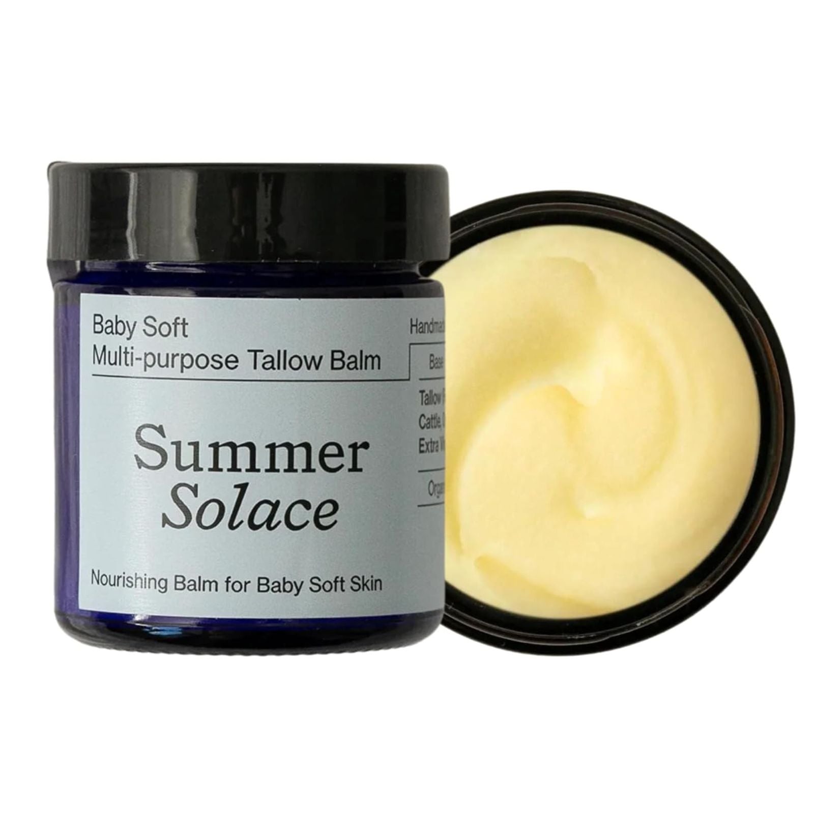 Unscented Family Balm with Light Cacao Butter | Moisturizing Leaf Lard & Pasture-Raised Cattle Suet | Organic Nourishing Face & Body Balm for Parents (50ml) – Perfect for Dry Skin Care & Daily Hydration