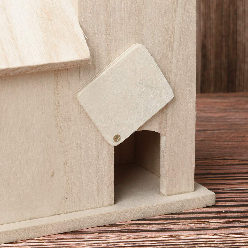 Yu2d Wooden Bird House - Handcrafted Nest Box for Wild Birds, Durable Outdoor Birdhouse for Garden, Patio & Backyard - Attract Robins, Finches & Bluebirds