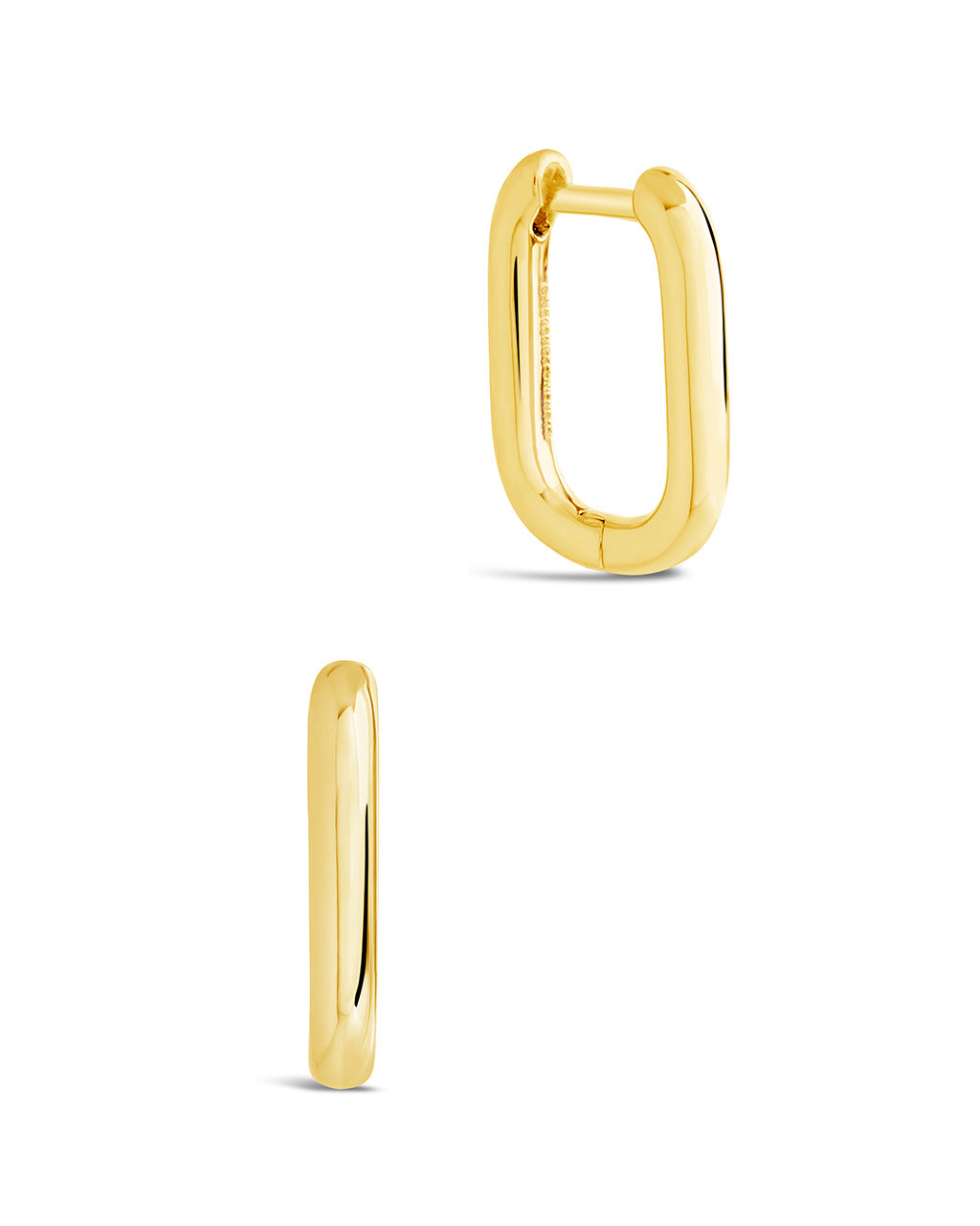 Josie Rectangular Hoop Earrings for Women - Sterling Silver Minimalist Dangle Earrings - Elegant Everyday Jewelry for Work, Party & Date Night