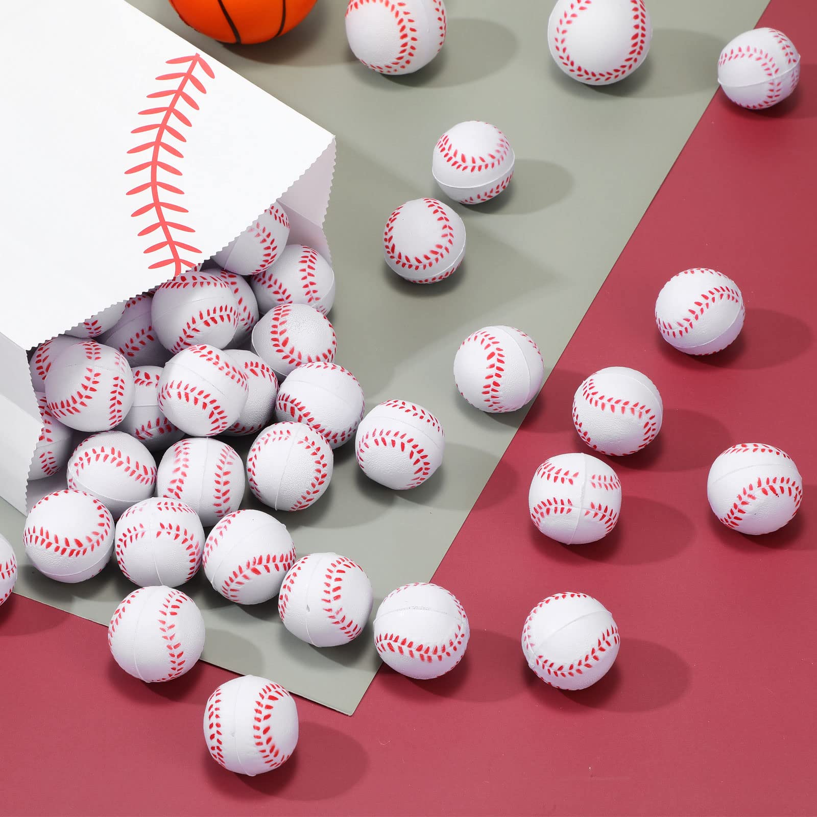 100 Pack Mini Foam Baseballs Bulk - 1.18 Inch Soft Stress Relief Balls for Sports, Birthday Parties, Games & Favors - Perfect for Kids Play, Office Stress Relief & Baseball Training Aids