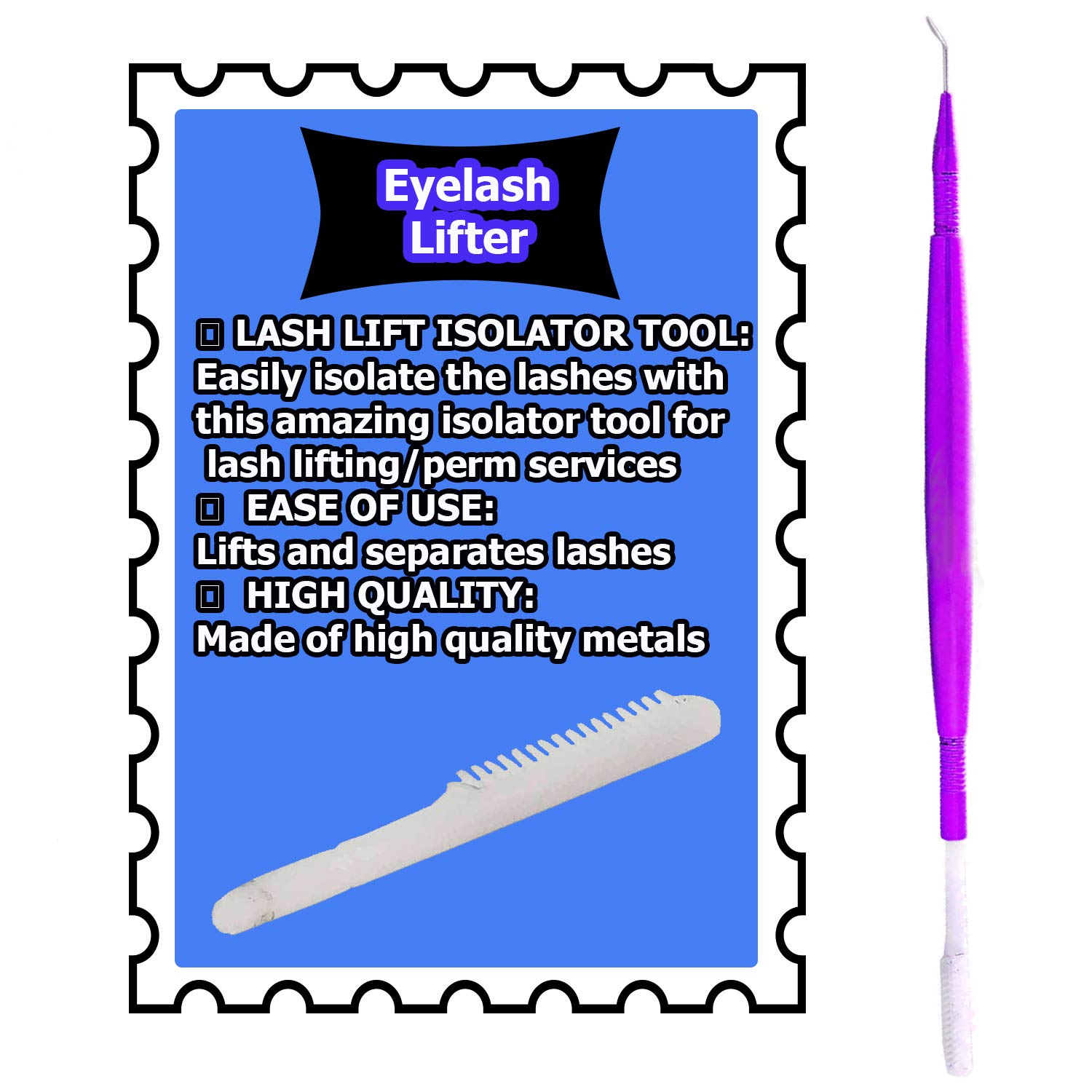 Professional G.S Lash Lift Perm Tool Kit - Metal Eyelash Extension Supplies for Salon & Home Use (Purple) - Perfect for DIY Eyelash Perming, Lash Lift Treatments & Beauty Professionals