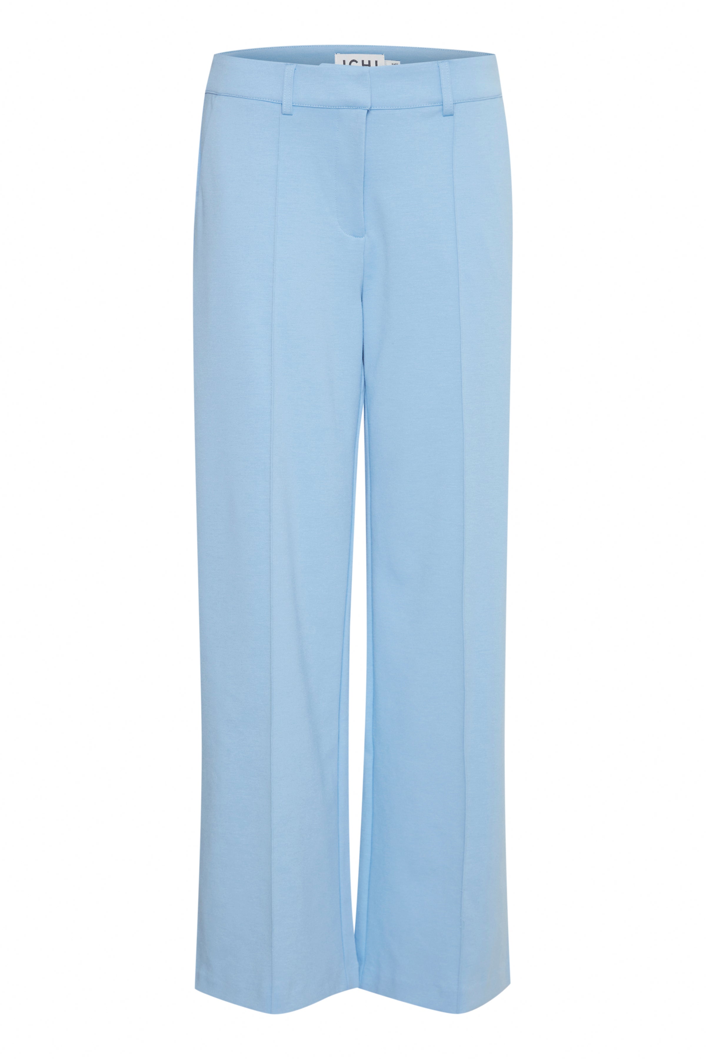 Kathy Women's Wide Leg Trousers - Della Robbia Blue High Waist Palazzo Pants for Office, Casual & Travel Outfits