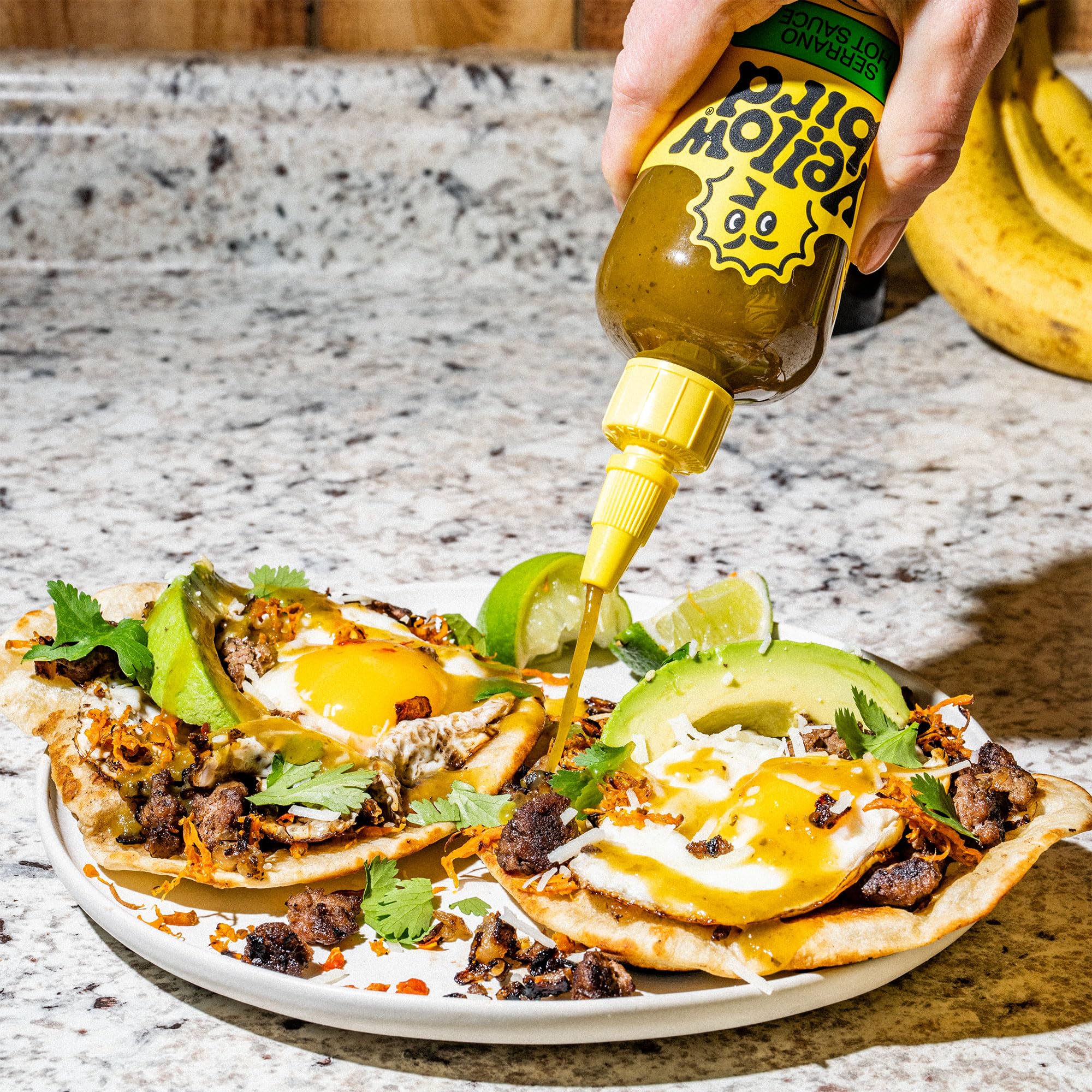 Yellowbird Foods Serrano Hot Sauce - All Natural, Non-GMO, Vegan, 19.6 oz Bottle | Perfect for Tacos, Burritos, Wings & Mexican Cuisine