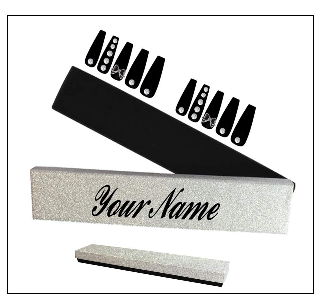 Custom Matte Black Acrylic Coffin Press-On Nails Set - 10pcs Ballerina False Nails with Prep Kit & Rhinestones (Perfect for Parties, Weddings, Special Occasions)