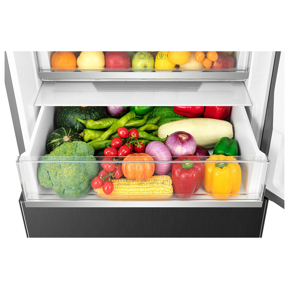 TCL 412L Bottom Mount Refrigerator - Matte Black (C440BFB) | Energy Efficient, Spacious Freezer & Fridge | Perfect for Kitchens, Apartments & Small Homes