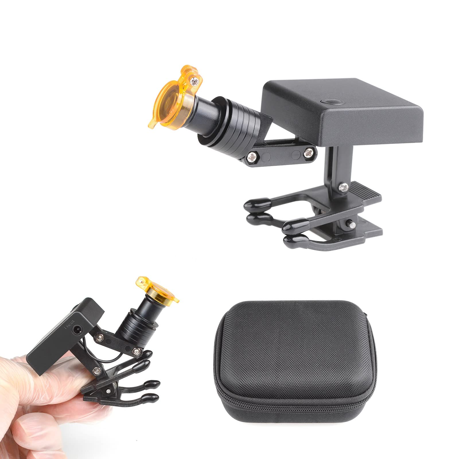 5W LED Headlight Magnifier with Glasses Clip & Yellow Filter - Bright Illumination for Jewelry Making, Watch Repair & Lab Work - Hands-Free Loupe for Precision Tasks