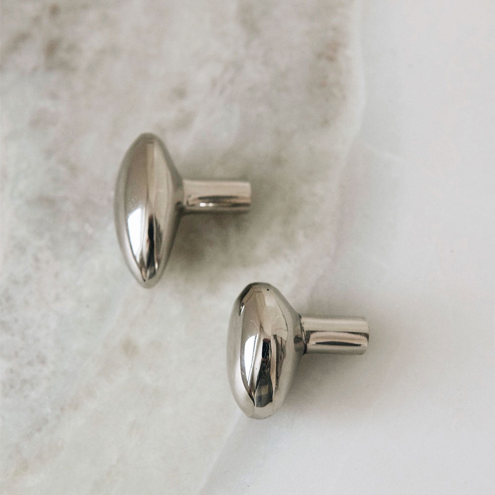 Roan Iris Polished Nickel Cabinet Knob - Elegant Hardware for Kitchen Cabinets, Dressers & Furniture (Set of 10) - Perfect for Home Renovation and DIY Projects