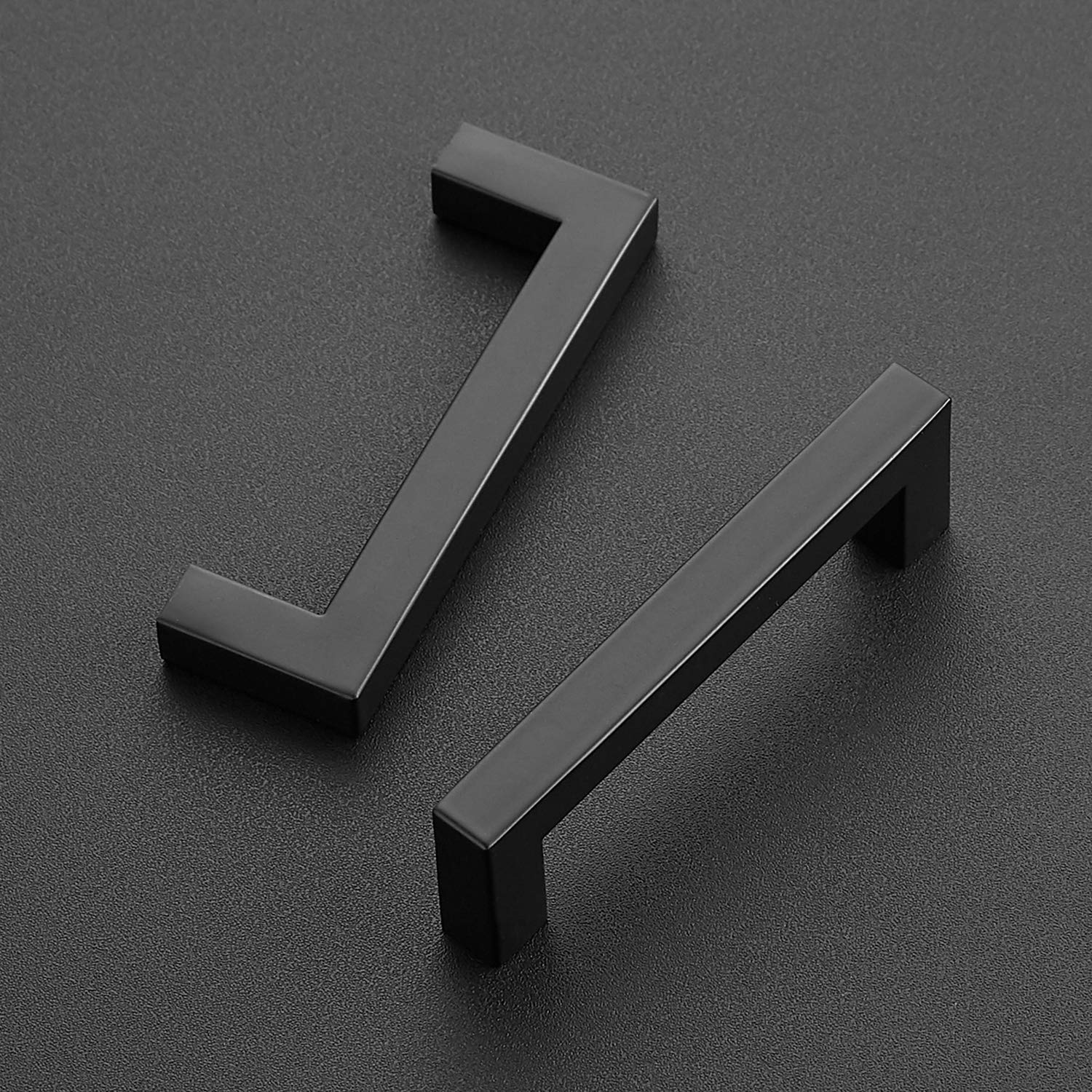 Ravinte 55 Pack 3-3/4 Inch Matte Black Square Cabinet Handles & Drawer Pulls - Durable Kitchen Cabinet Hardware for Modern Home & Office Renovation