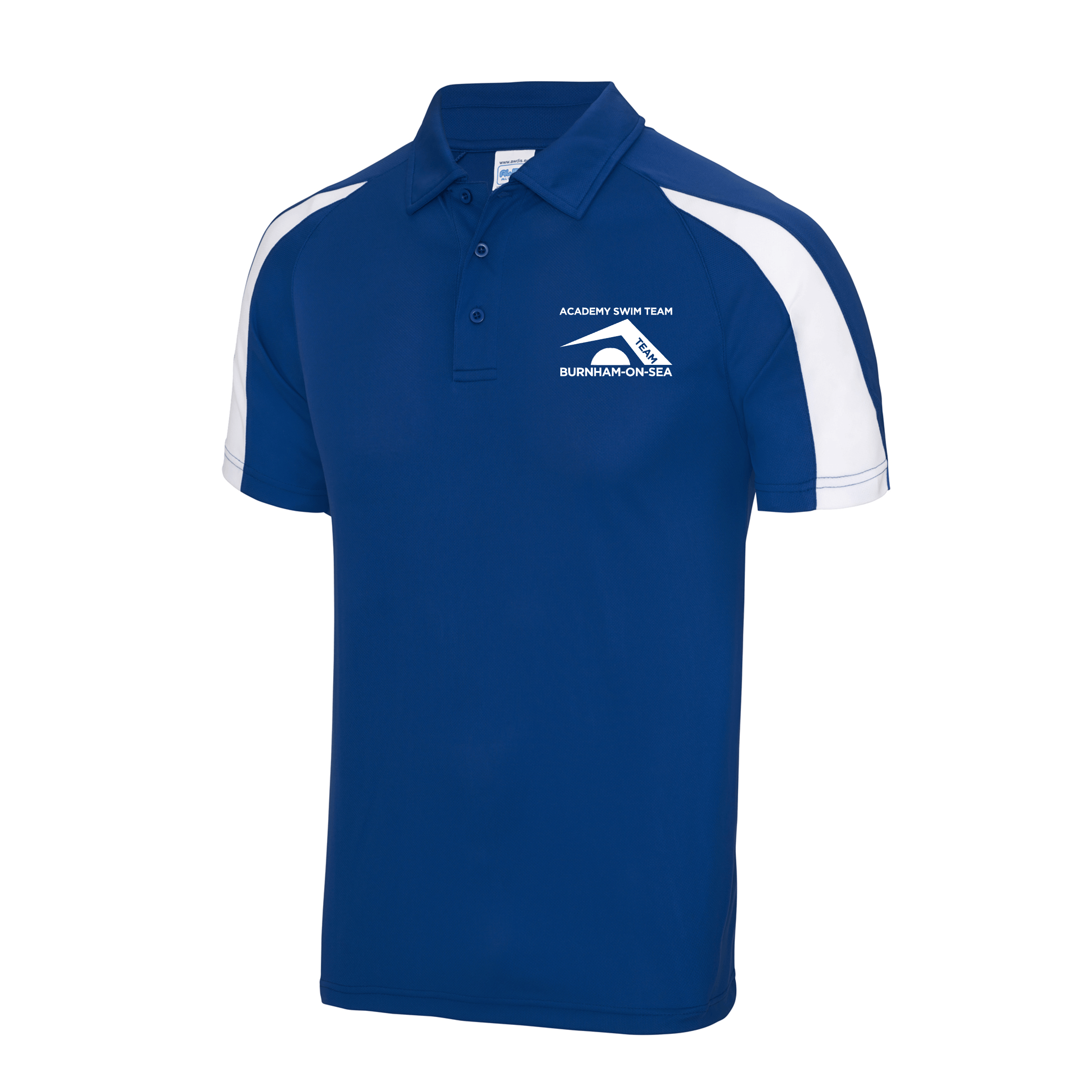 Burnham on Sea Academy Swim Team Polo Shirt - Royal Blue Performance Shirt for Swimming & Water Sports | Team Uniform, Poolside Wear & Aquatic Activities
