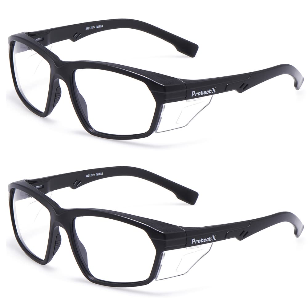 ProtectX Classic Safety Glasses - Anti-Fog & Scratch Resistant Lenses, ANSI Z87.1 Certified Protective Eyewear for Work, Construction, DIY Projects, Woodworking & Outdoor Activities