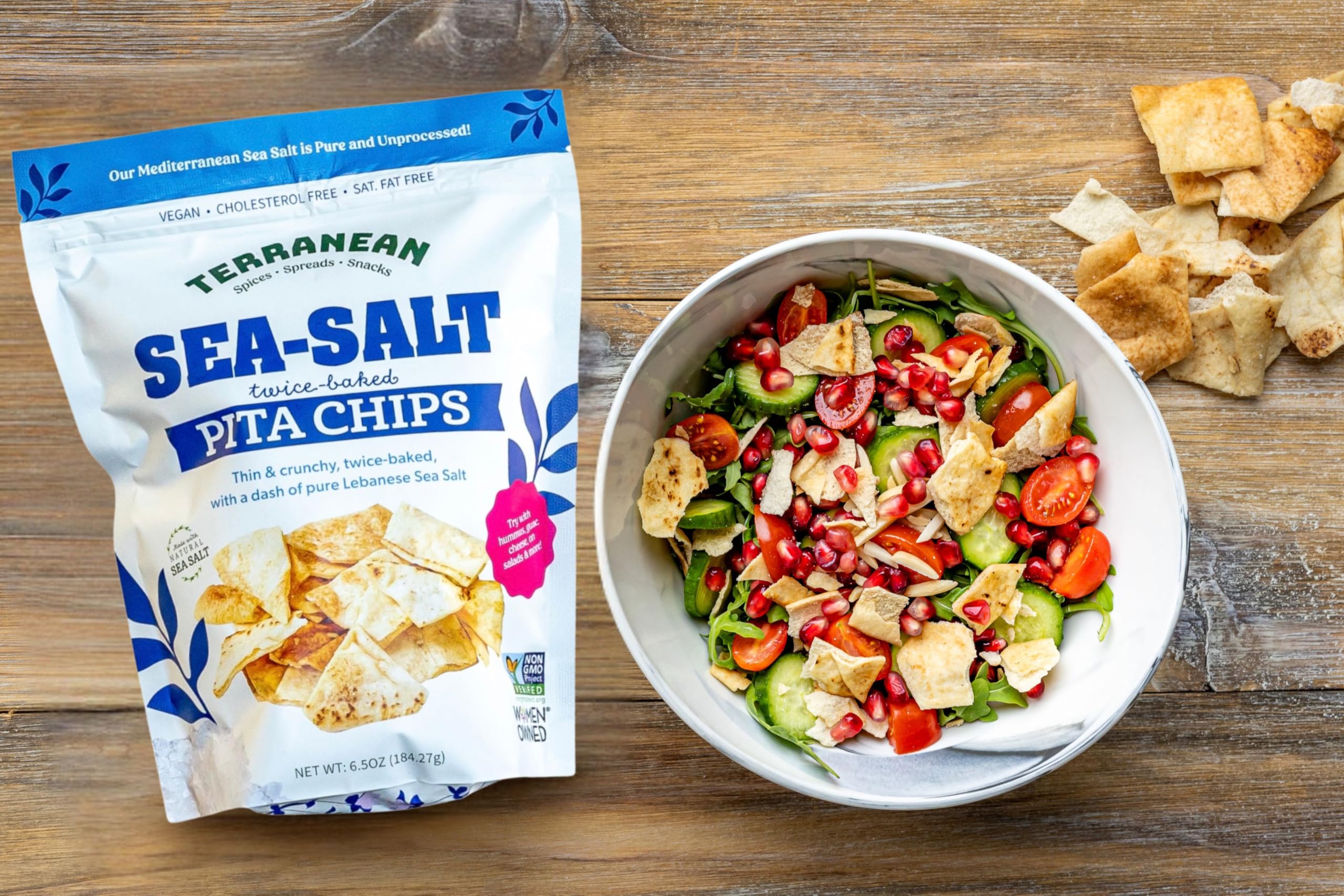 Terranean Herbs Pita Chips - Authentic Twice Baked, Thin & Crunchy Mediterranean Snacks (Assorted 3 Pack) | Perfect for Parties, Picnics & Healthy Snacking