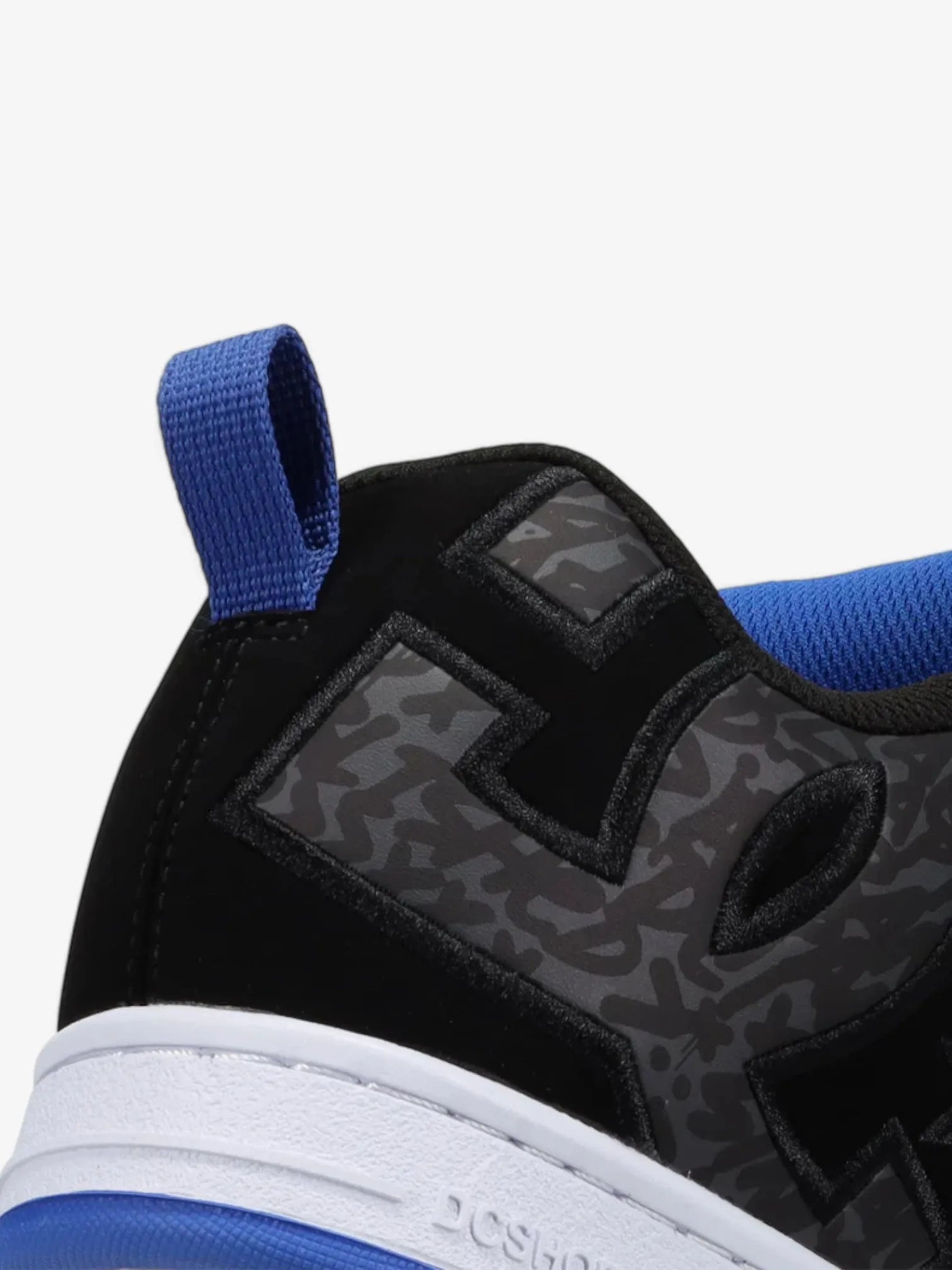 DC Court Graffik Skate Shoes for Men - Black & Blue High-Top Sneakers | Comfortable Skateboarding & Casual Streetwear Shoes for Everyday Wear