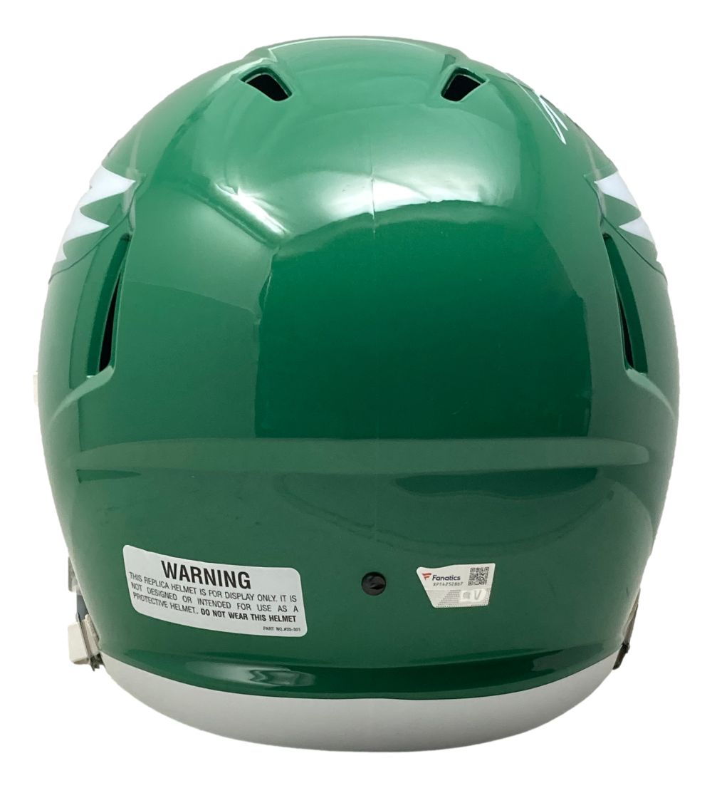 Cooper DeJean Autographed Philadelphia Eagles Kelly Green Replica Football Helmet with Super Bowl LIX Case - Perfect for Eagles Fans, Collectors & Game Room Decor