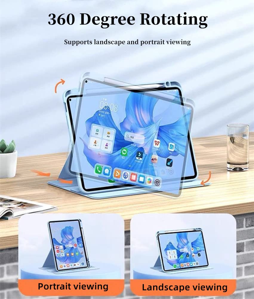 Rotating Pink Touchpad Keyboard Case for iPad Air 11