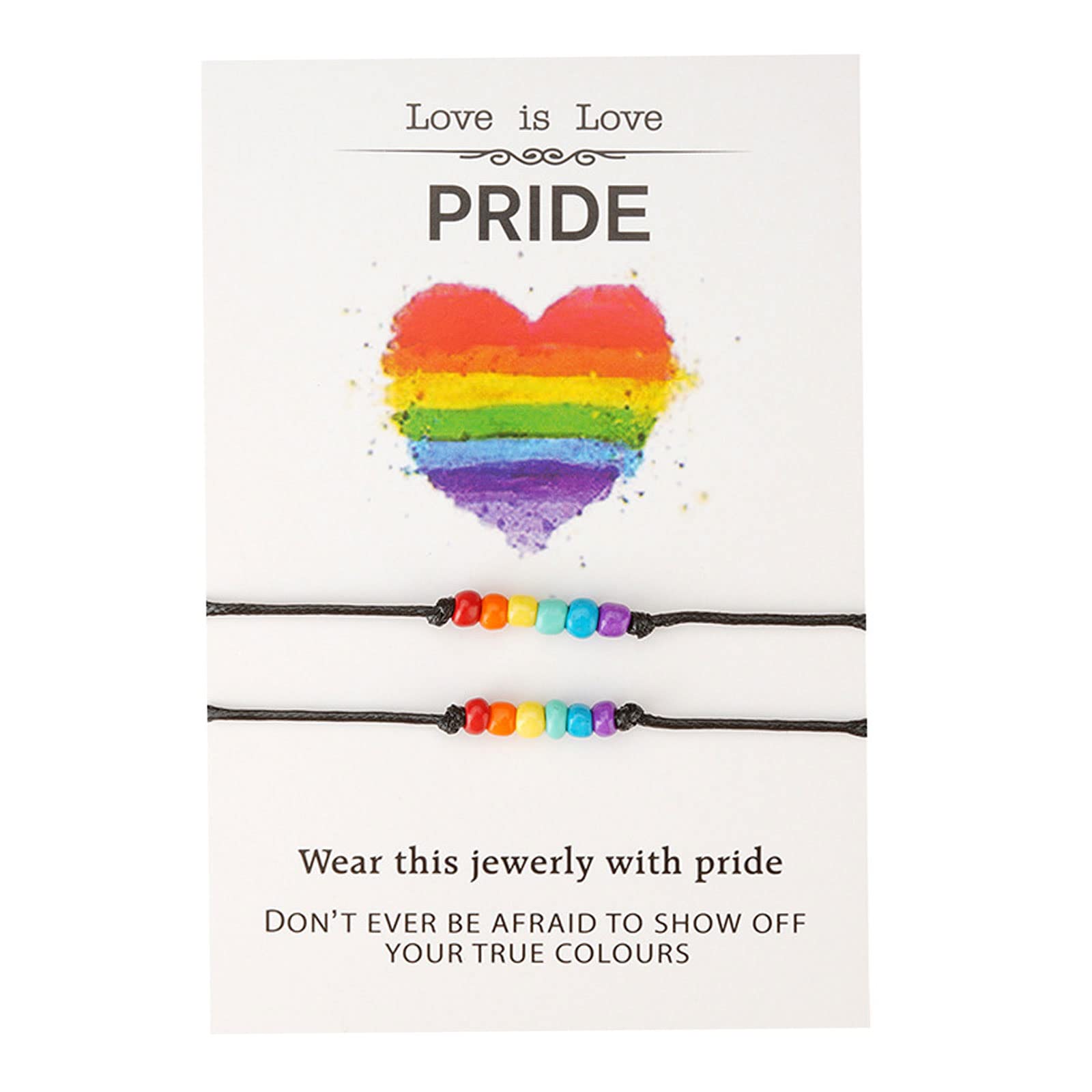 Rainbow Pride Bracelets for Women & Men - LGBTQ+ Braided Friendship Bracelets for Valentine's Day, Gay Pride Events & Everyday Wear
