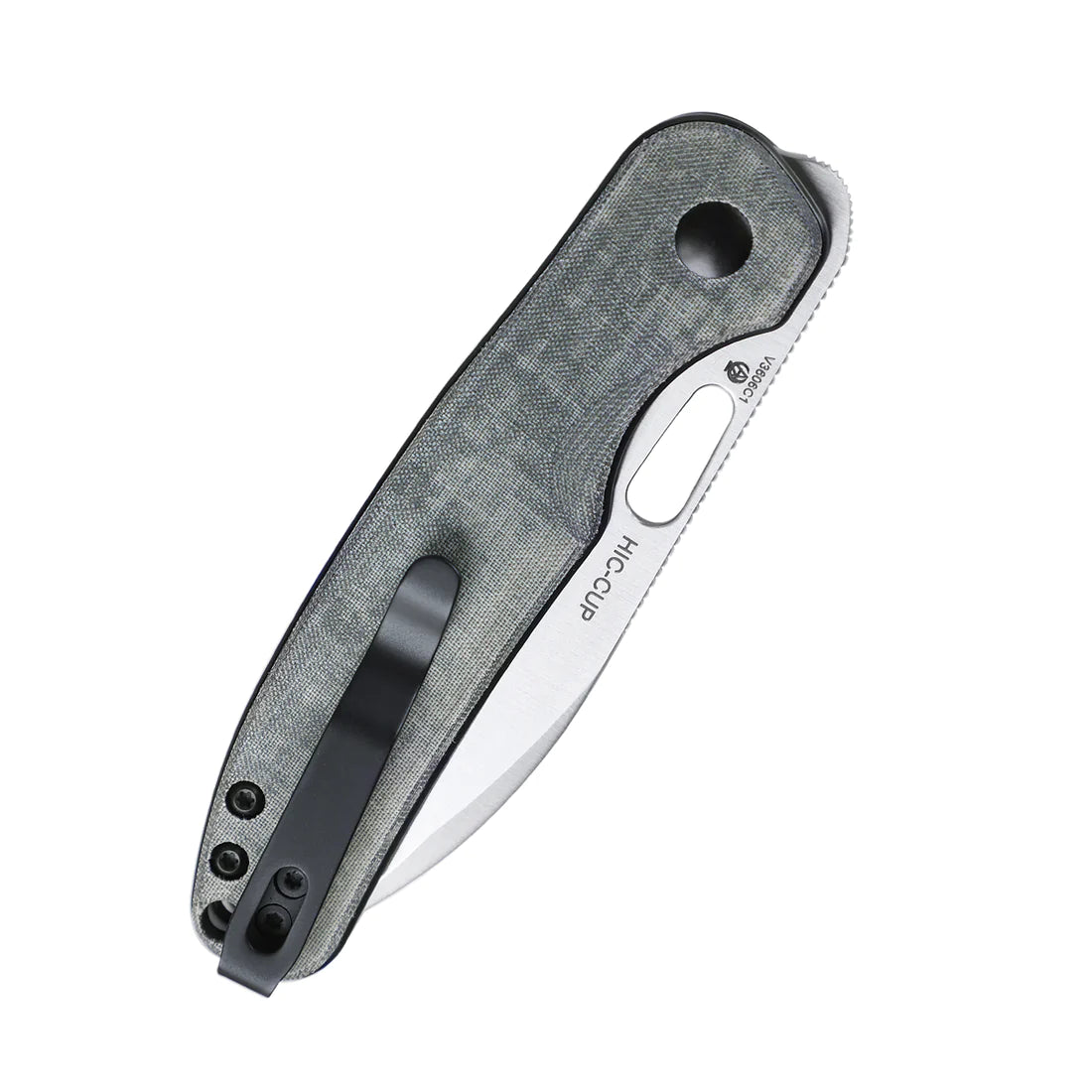 Kizer Vanguard HIC CUP V3606C1 Folding Pocket Knife - CPM 154CM Satin Blade, Dark Gold Carbon Fiber Handle - EDC, Outdoor, Camping, Survival Gear