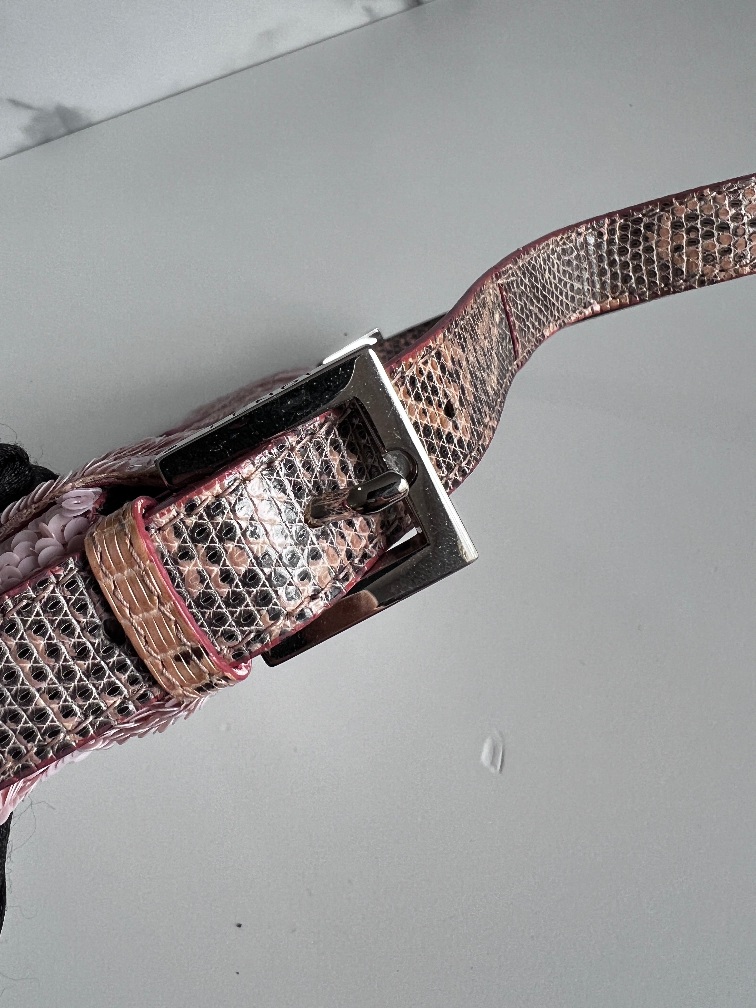 Vintage Fendi Pink Sequin Baguette Bag - Luxury Designer Shoulder Bag for Women, Perfect for Parties, Weddings & Evening Events
