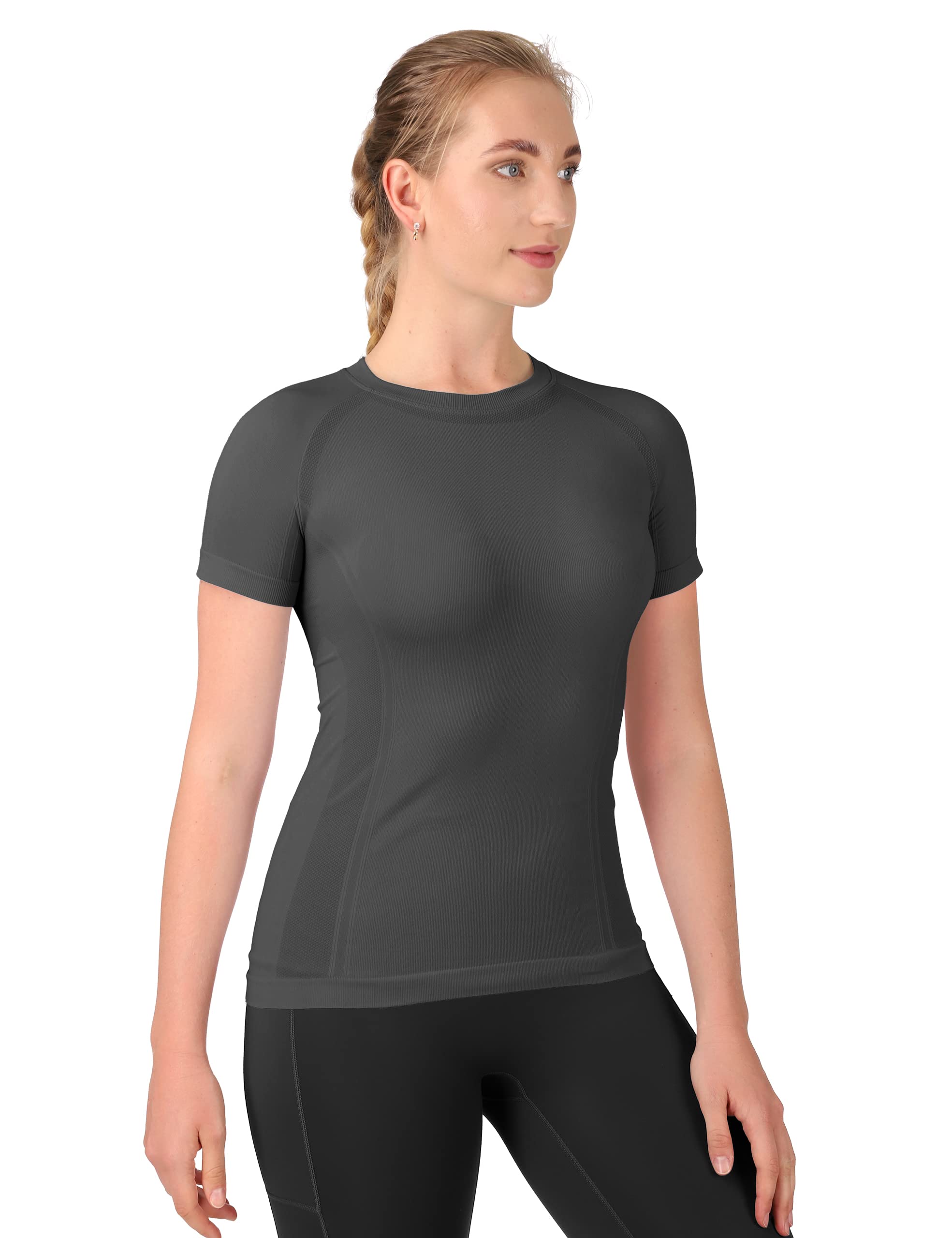 MathCat Women's Workout Shirts - Short Sleeve Quick Dry Athletic Tops & Seamless Yoga Shirts for Gym, Running & Fitness Training | Perfect for Yoga, HIIT & Active Lifestyle