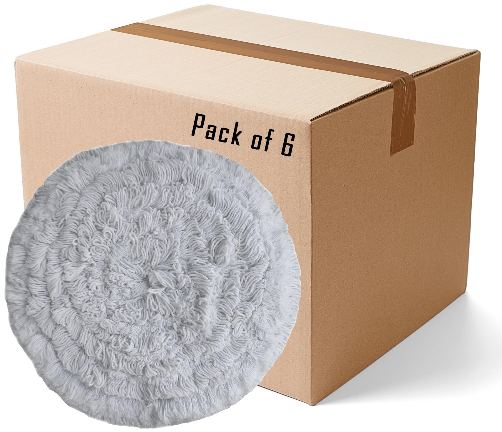 High-Performance Carpet Bonnet Pads - 6 Pack - Premium Rayon Blend for Superior Abrasion & Absorption - Deep Cleans & Loosens Tough Carpet Stains - 19 Inch - Perfect for Professional Carpet Cleaning & Home Maintenance
