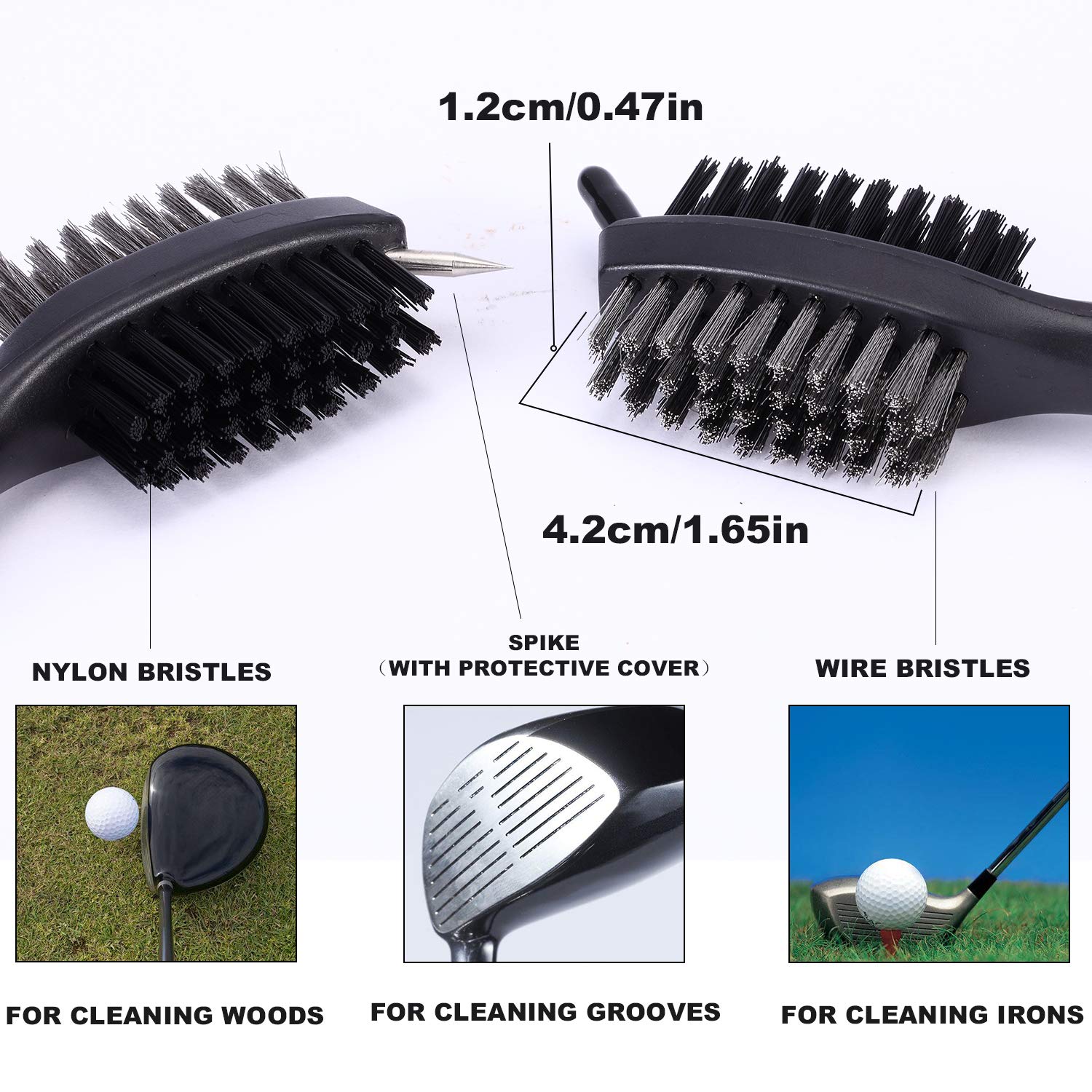 2 Pack Tri-fold Golf Towel Set - Premium Microfiber Waffle Pattern Towels with Heavy Duty Carabiner Clip (2 Pcs, 2 Colors) - Perfect for Golf, Gym, Camping & Outdoor Activities