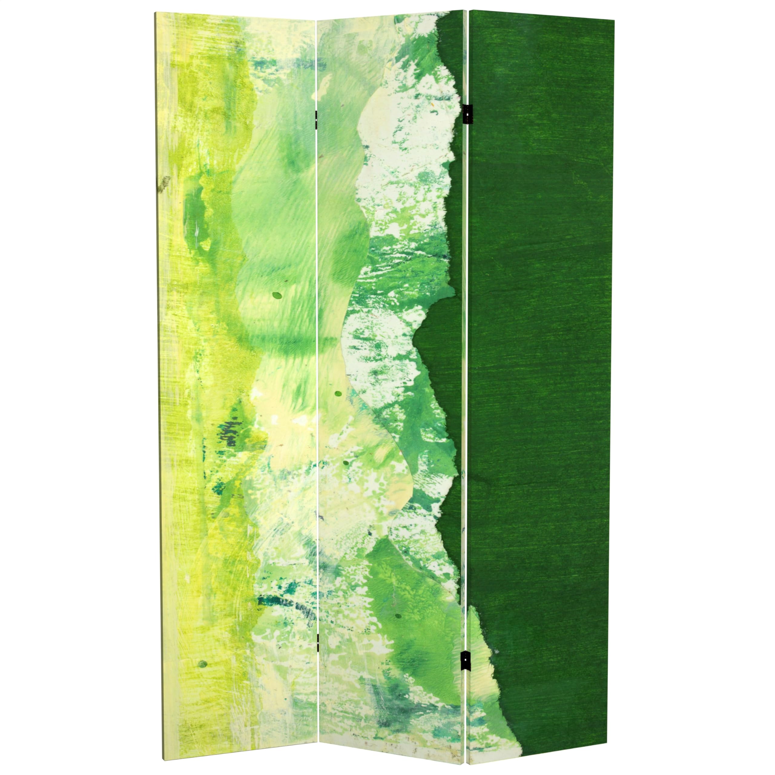 6 ft. Tall Red Lantern Double Sided Green River Canvas Room Divider - Perfect for Home Decor, Office Partition, and Event Space Separation