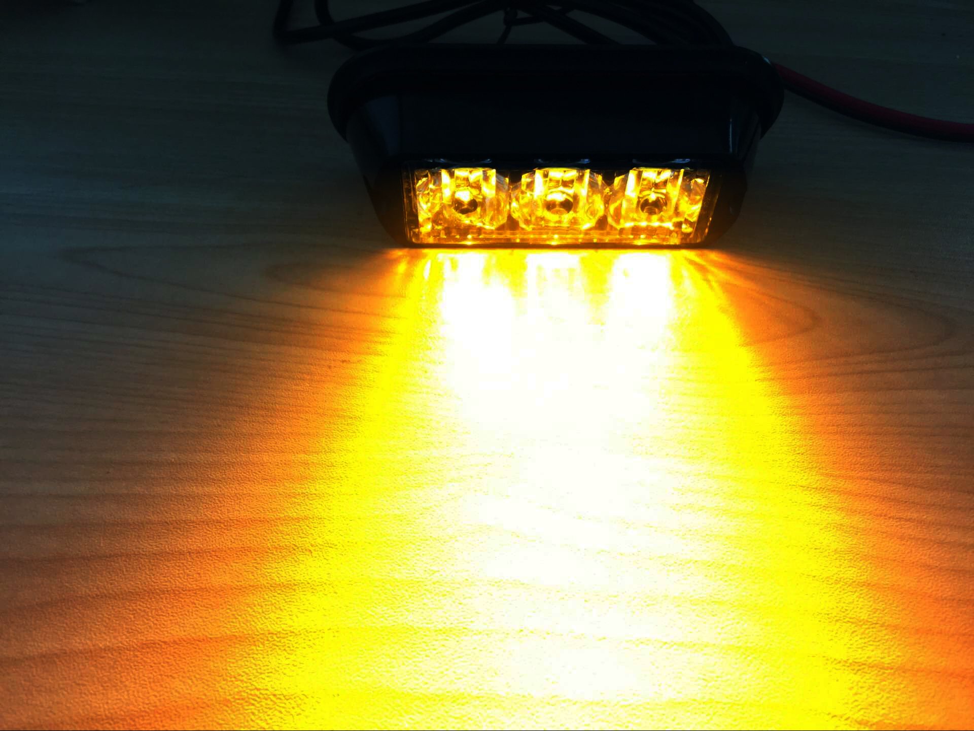 3-LED Amber Warning Strobe Light Bar - Waterproof DRL Flashing Lights for Trucks, Cars & Vehicles (2 Pack) - Emergency Roadside Safety & Off-Road Adventure Lighting