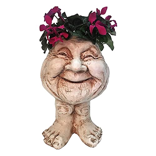 Funny Expression Flower Pot Gnomes - Creative Garden Statue Ornament for Outdoor Decor | Whimsical Sculpture Art for Yard, Patio & Garden Landscaping