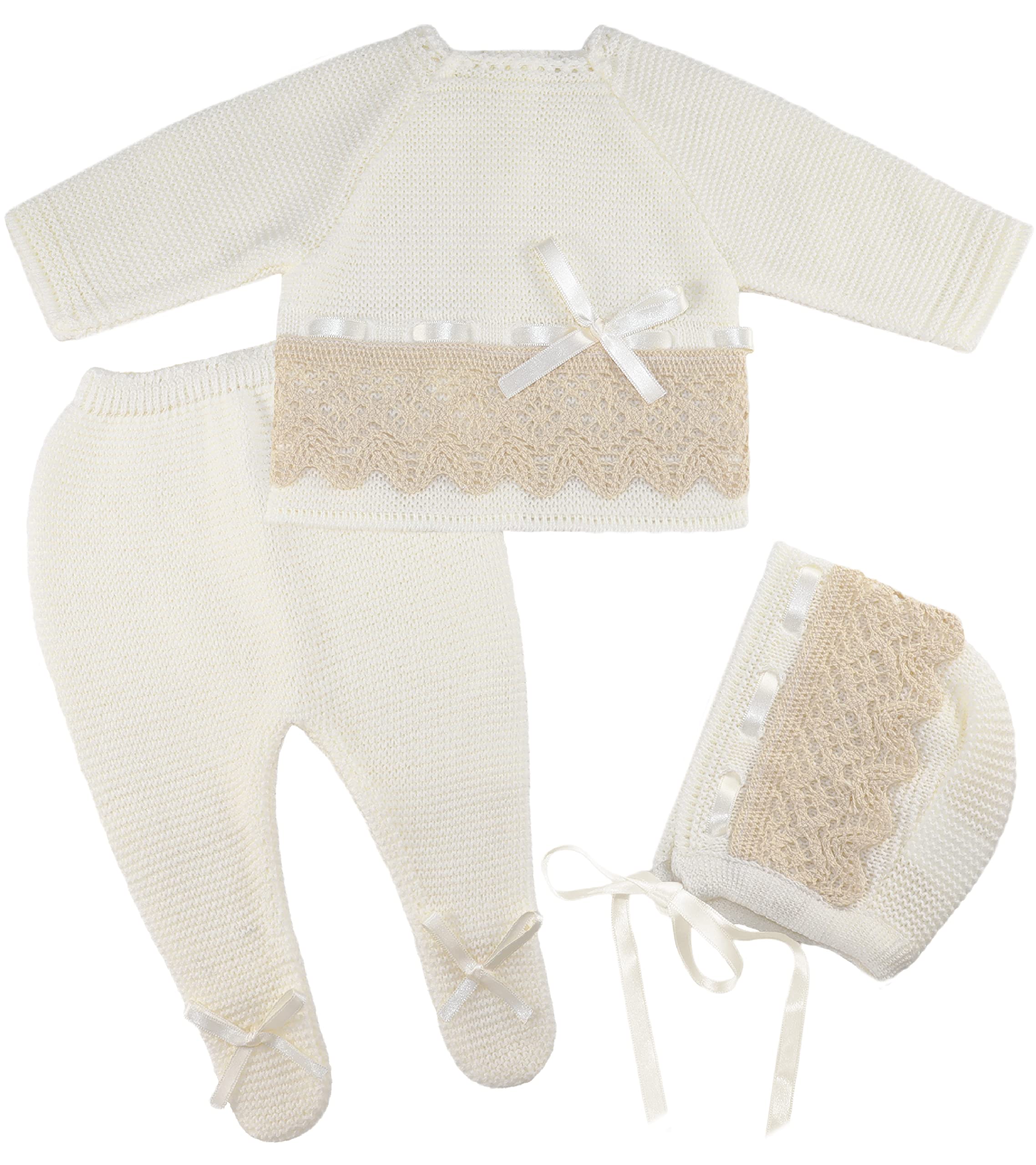 Newborn Baby Knitted Clothes Set - Soft Cotton Coming Home Outfit for Boys & Girls | Perfect for Hospital Photos, Christening & First Birthday
