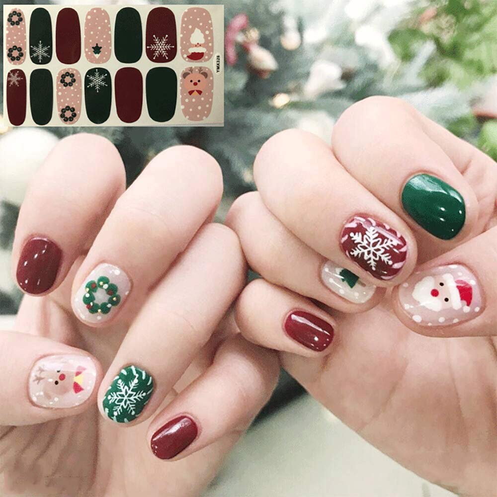 SILPECWEE 6 Sheets Christmas Nail Polish Strips - Self-Adhesive Gel Nail Wraps for Women, Easy DIY Manicure Stickers with Nail File - Perfect for Holiday Parties, Gifts & Home Nail Art