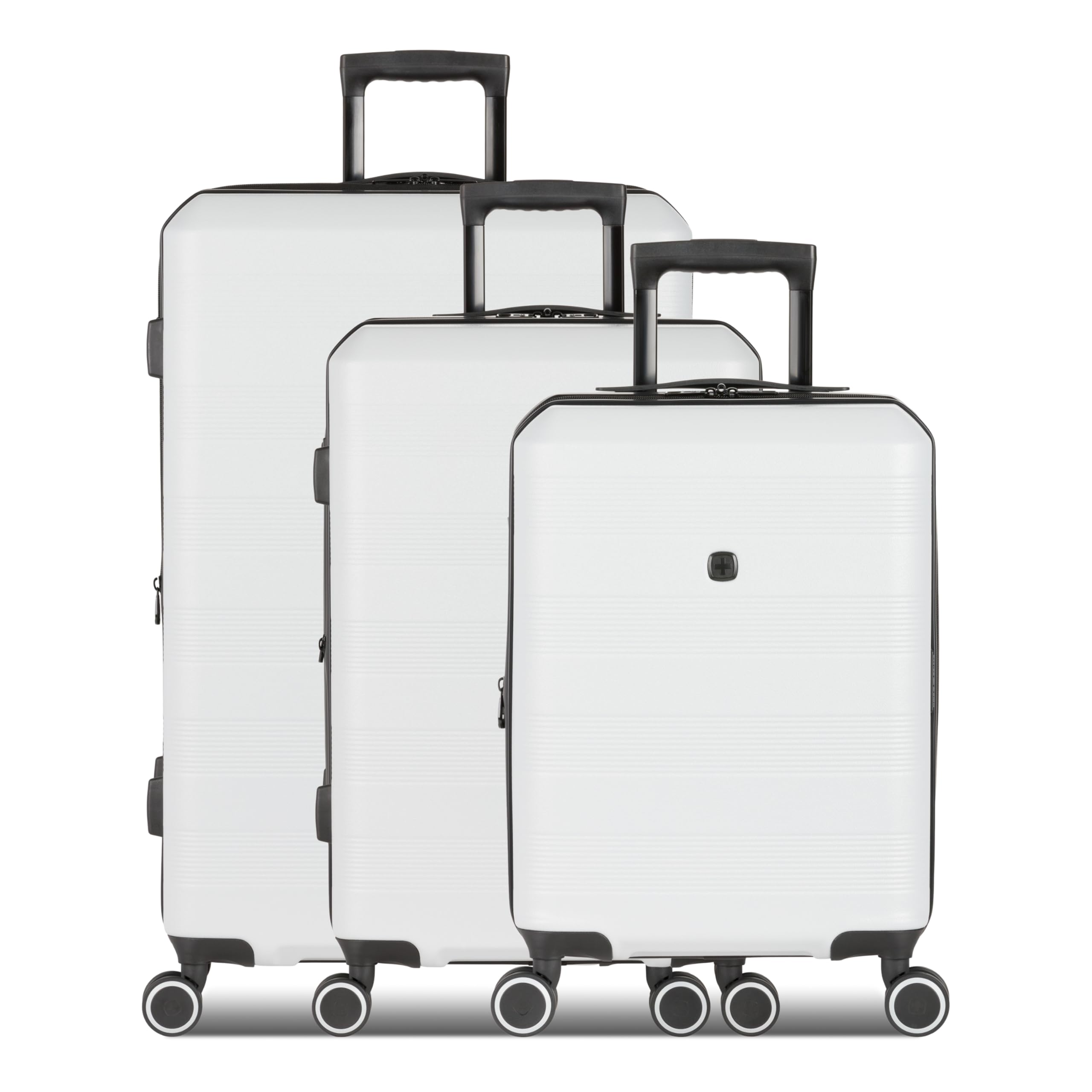 SwissGear Duet Hardside Expandable Luggage Set with 360° Spinner Wheels (3-Piece, 19/24/28 Inch) - Lightweight Grey/Black Suitcase for Travel | Perfect for Business Trips, Vacations & International Travel
